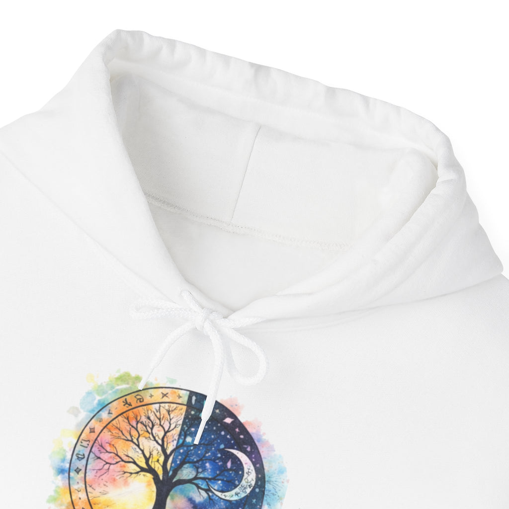 Yin Yang Tree Of Life Hoodie — Colorful Sun & Moon Spiritual Pullover