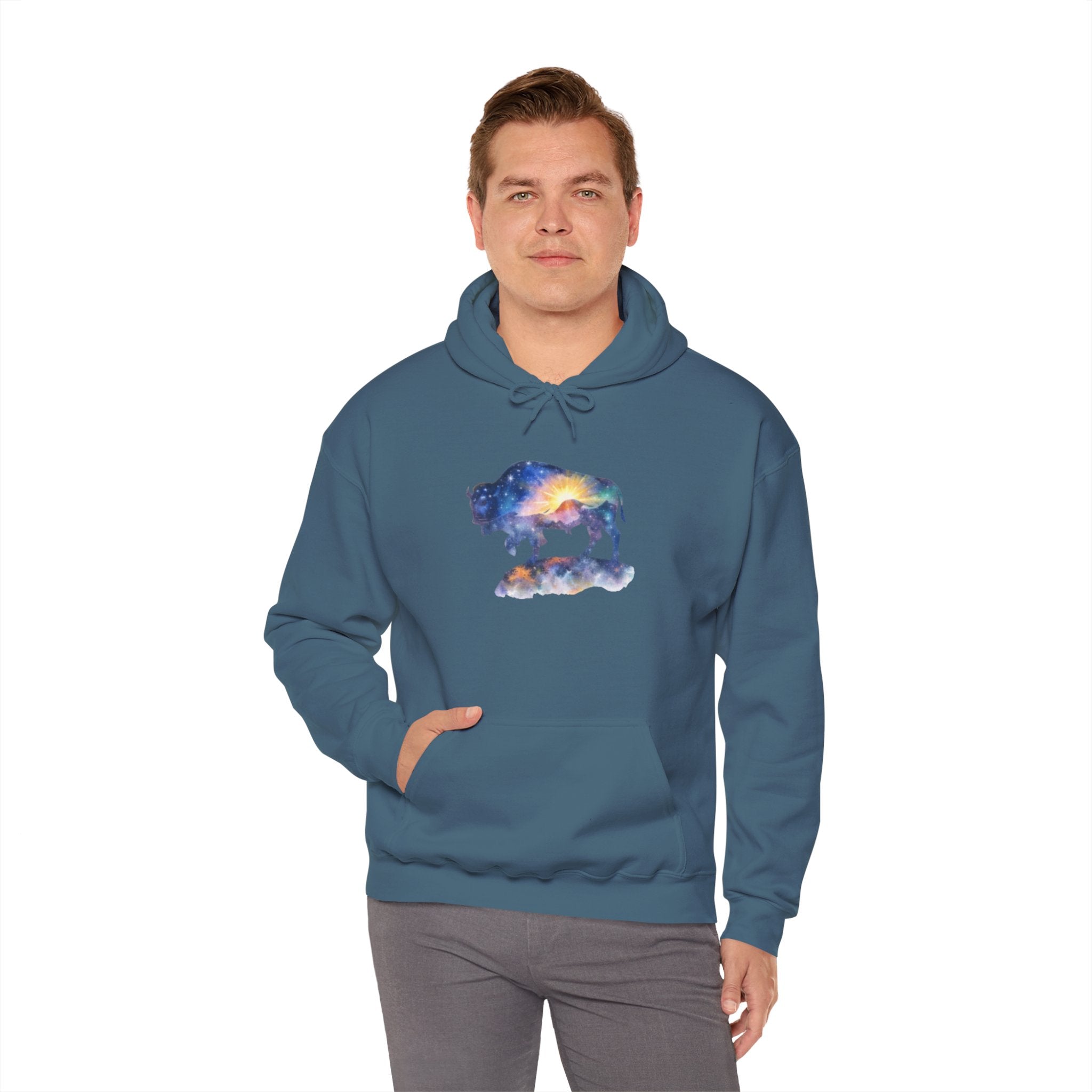 Colorful Bison Graphic Pullover