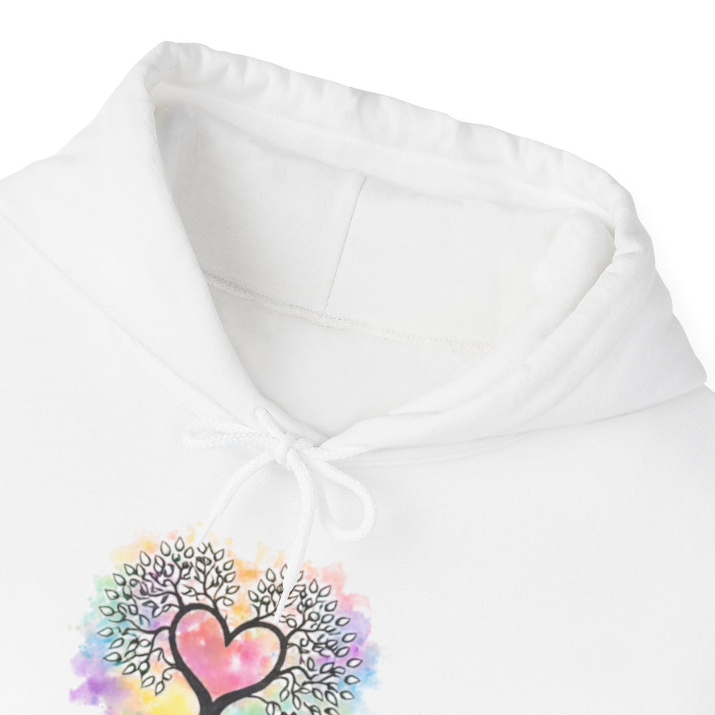 Rainbow Heart Tree Hoodie — Vibrant Spiritual Love Pullover