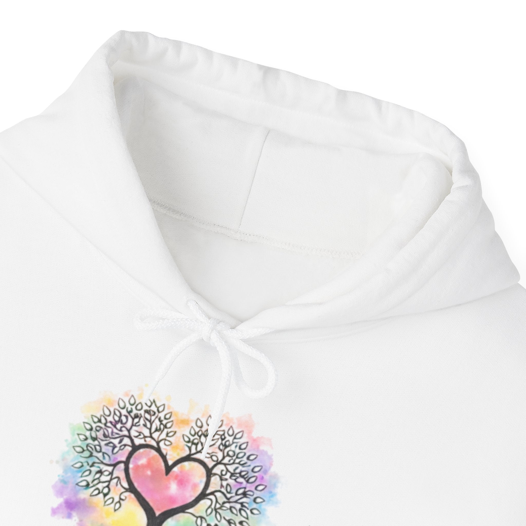 Rainbow Heart Tree Hoodie — Vibrant Spiritual Love Pullover