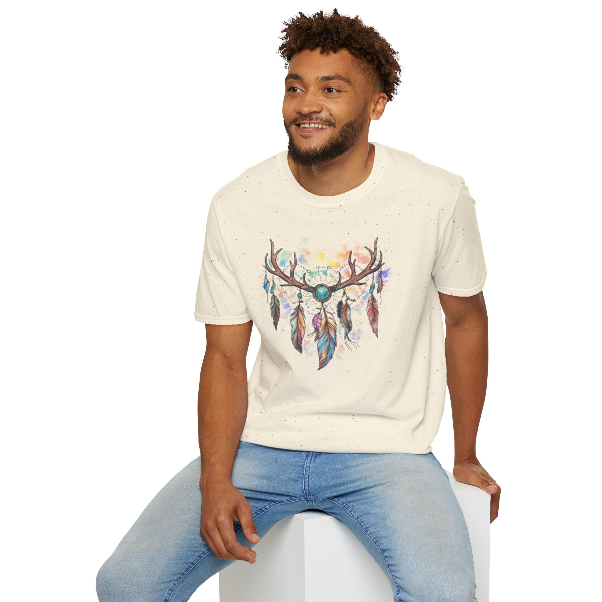 Boho Antler Dreamcatcher Watercolor T-Shirt
