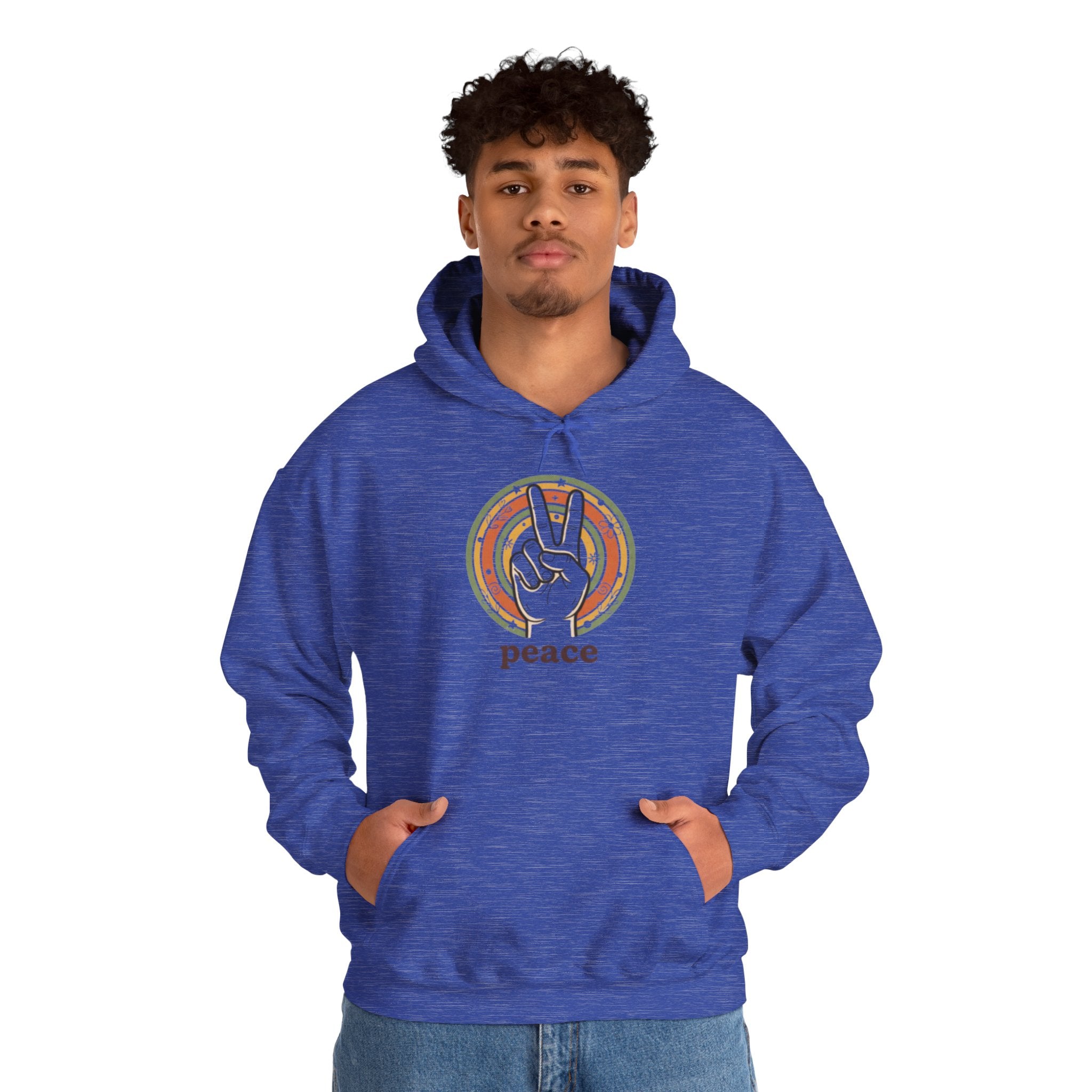 Peace Sign Hoodie — Retro Vibe Peace Hand Graphic Sweatshirt