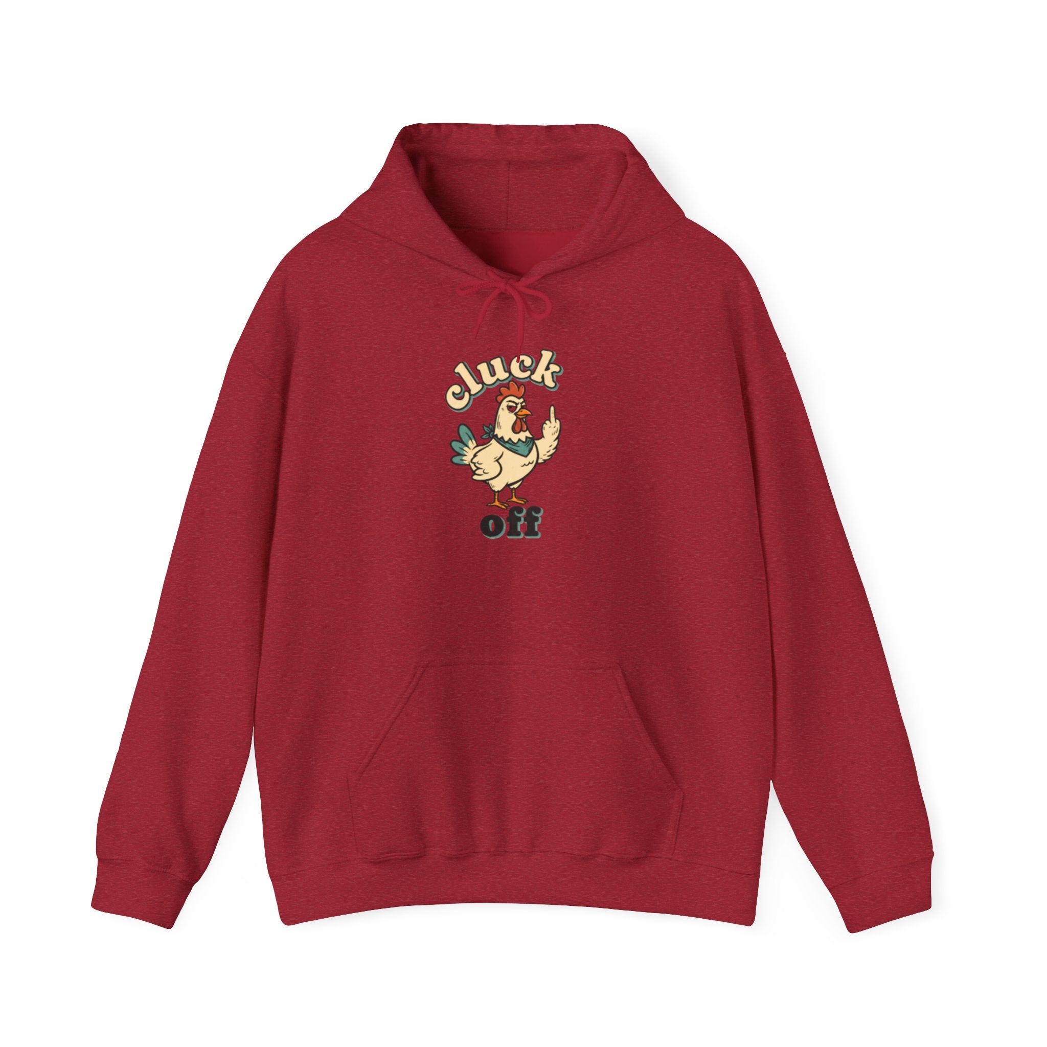 'Cluck Off' Chicken Hoodie – Funny Retro Farm Animal Pullover