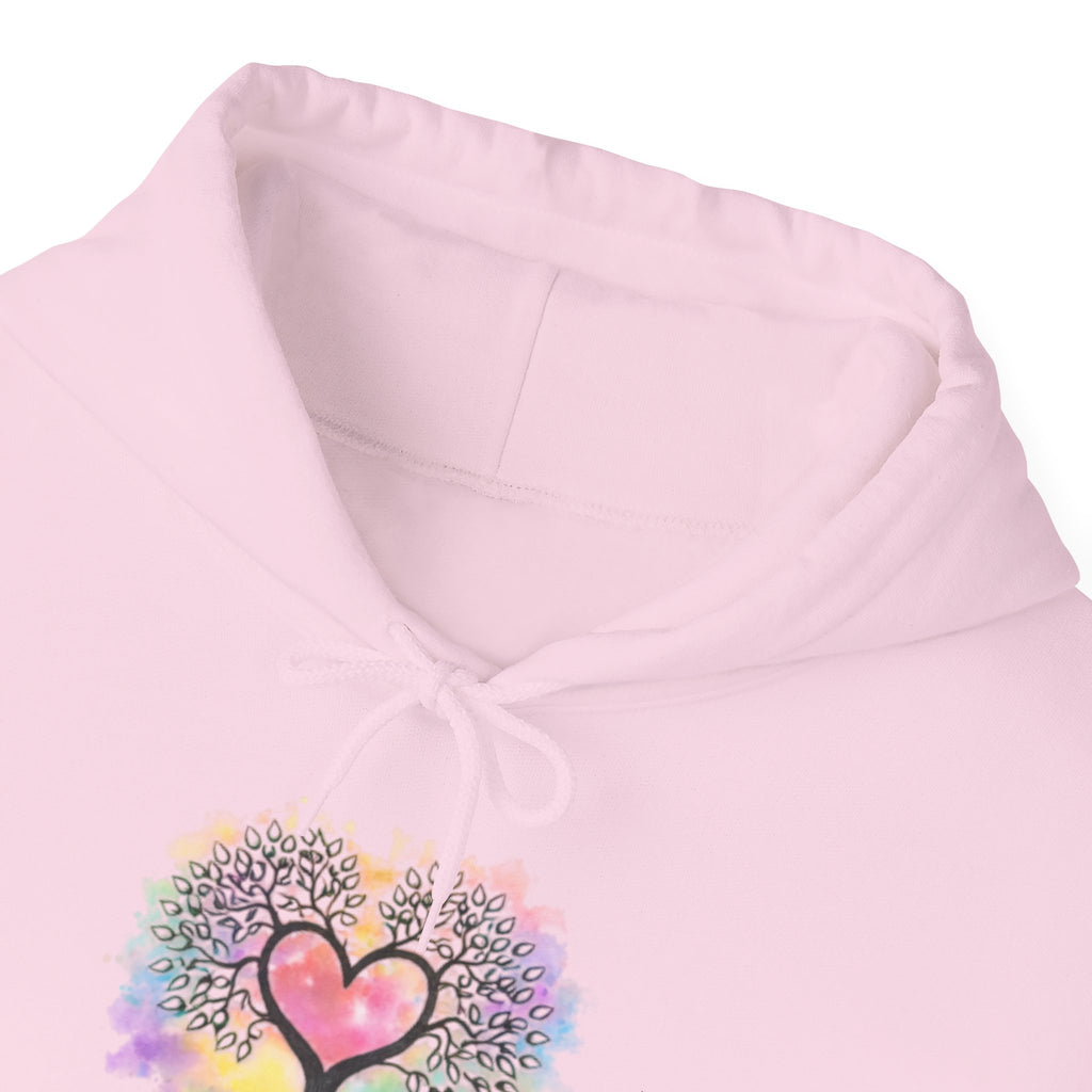 Rainbow Heart Tree Hoodie — Vibrant Spiritual Love Pullover