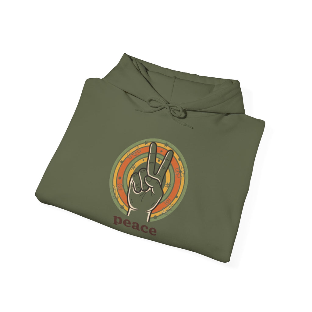 Peace Sign Hoodie — Retro Vibe Peace Hand Graphic Sweatshirt