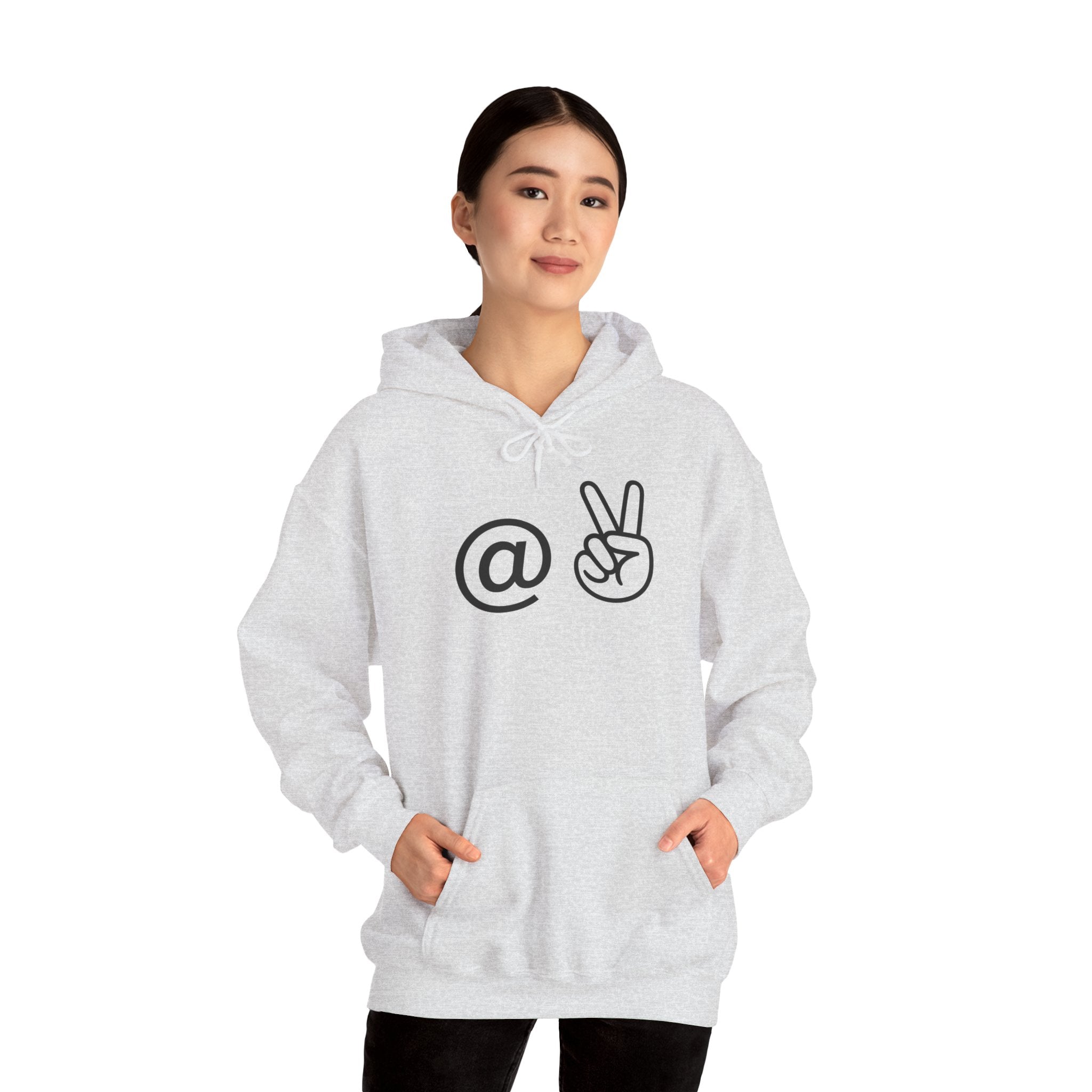 At Peace Minimal Hand Graphic Hoodie — Peaceful Vibes Unisex Hoodie