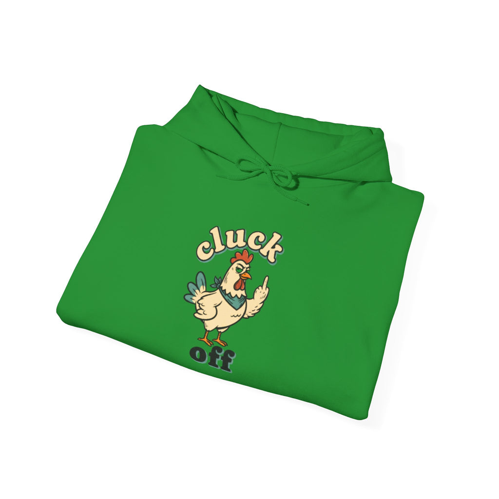 'Cluck Off' Chicken Hoodie – Funny Retro Farm Animal Pullover