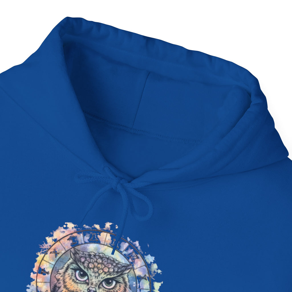 Owl Mandala Hoodie — Colorful Spiritual Owl Graphic Sweatshirt