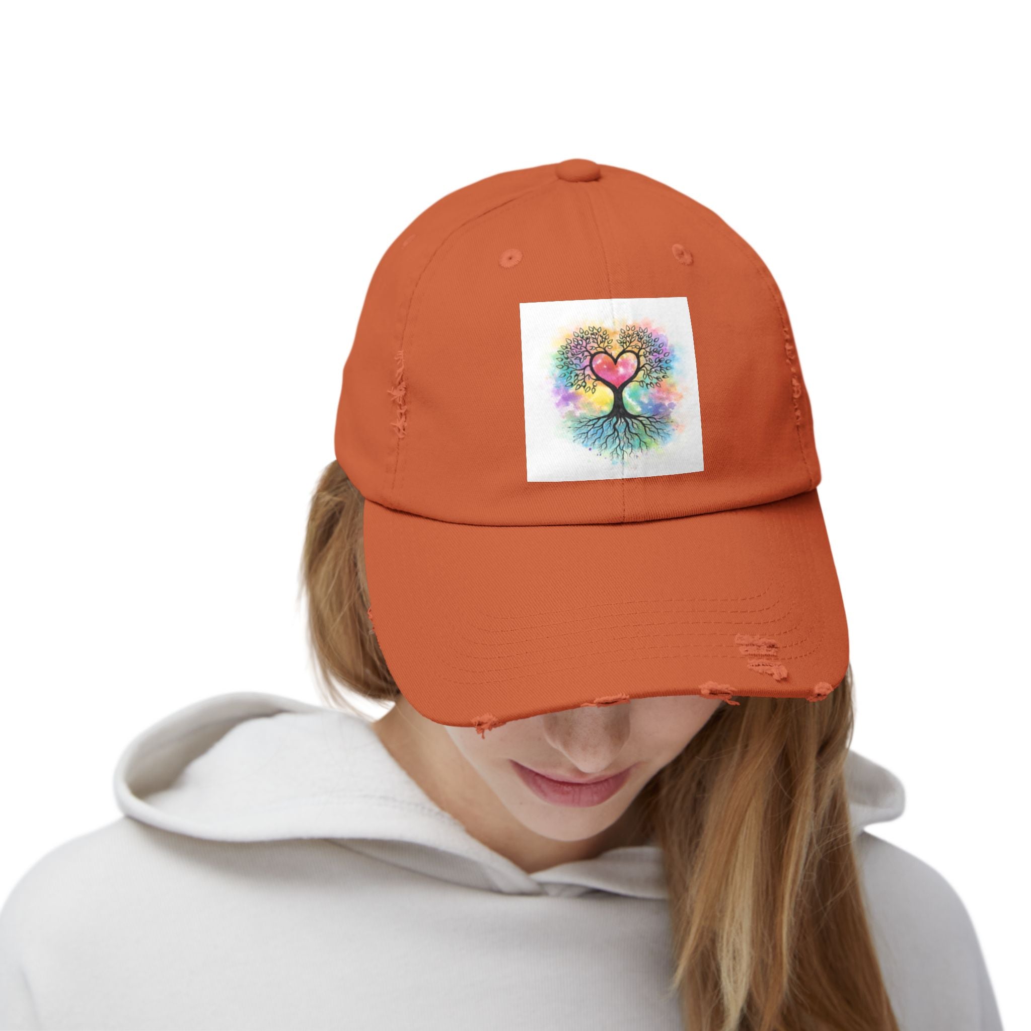 Water color Tree of Life Distressed Hat