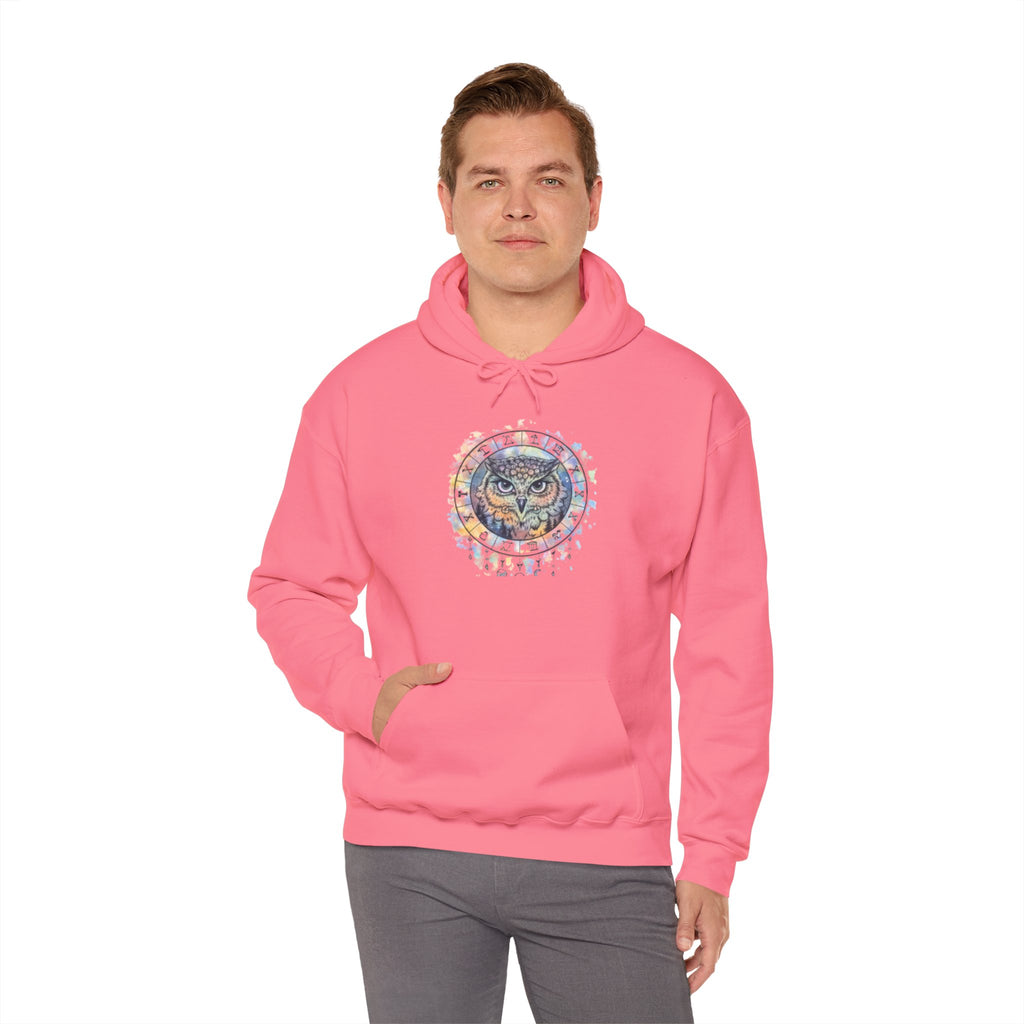 Owl Mandala Hoodie — Colorful Spiritual Owl Graphic Sweatshirt