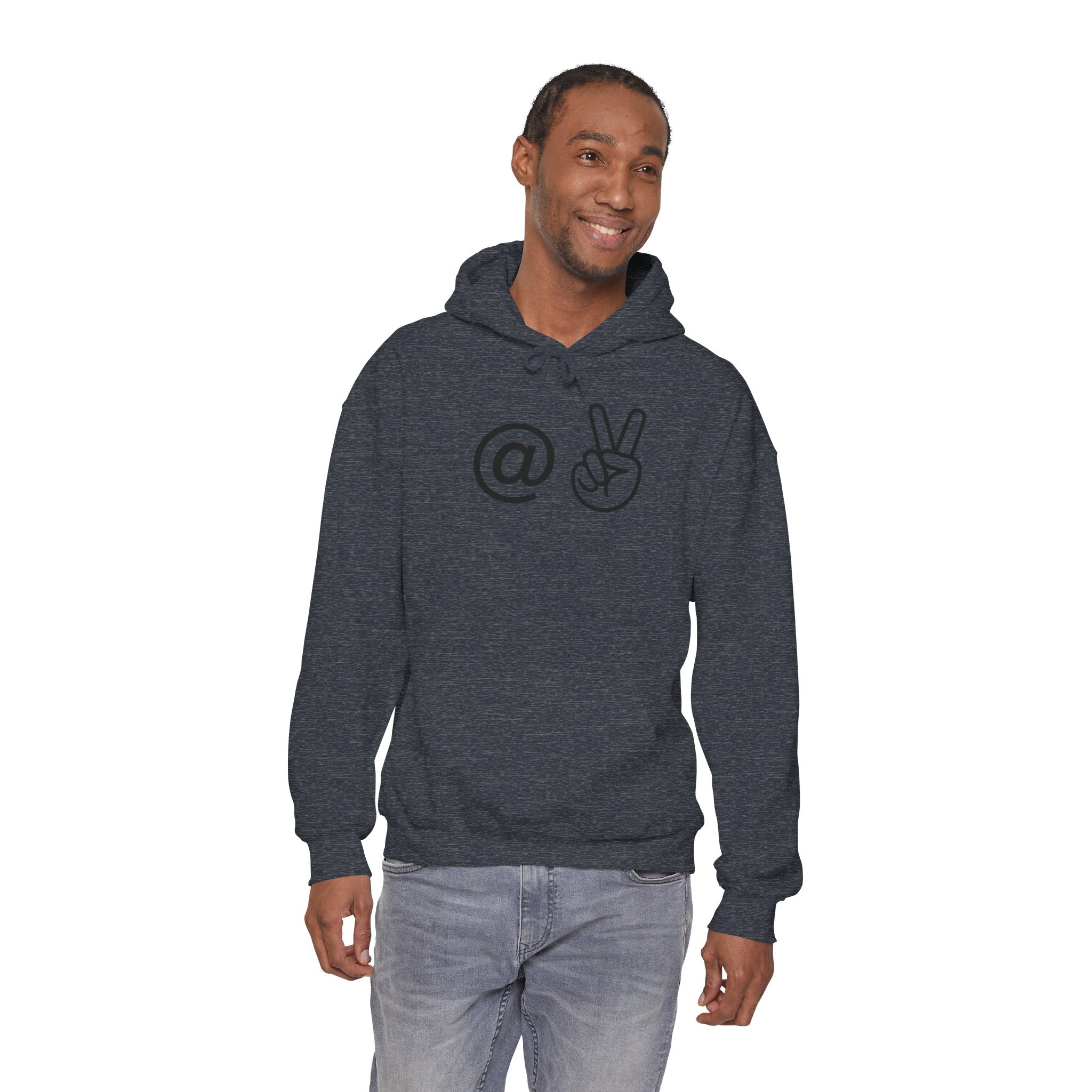 At Peace Minimal Hand Graphic Hoodie — Peaceful Vibes Unisex Hoodie