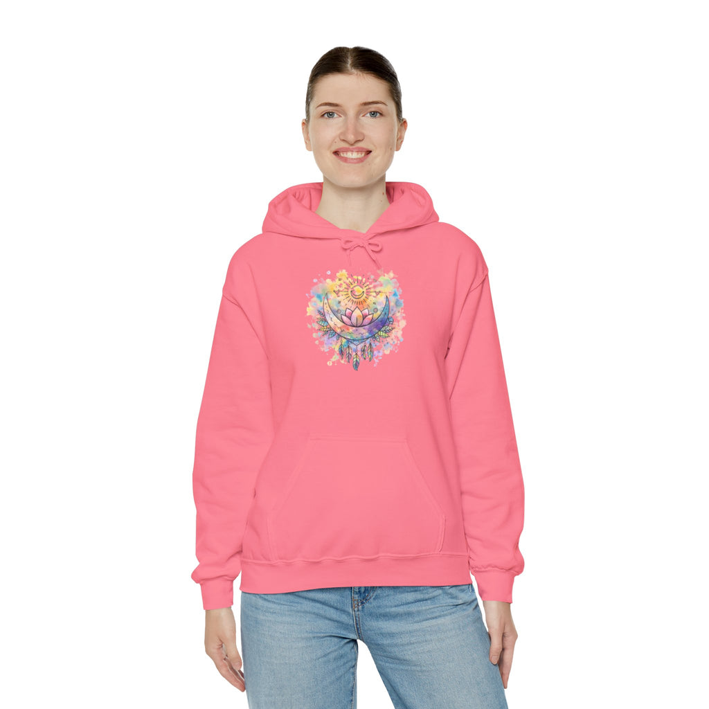 Lotus Watercolor Hoodie – Boho Spiritual Yoga Sweatshirt