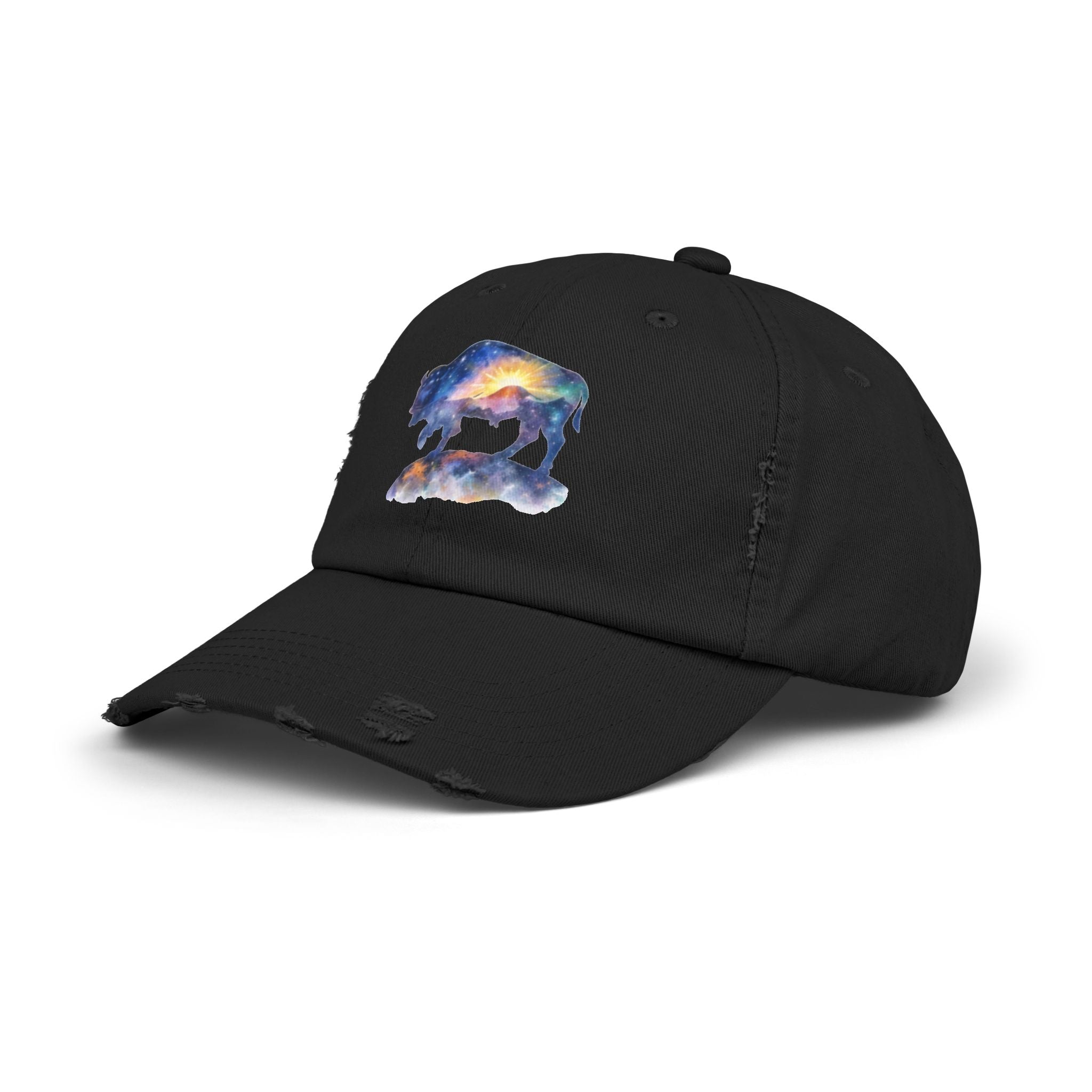 Distressed Bison Hat — Galaxy Sky Bison Cap