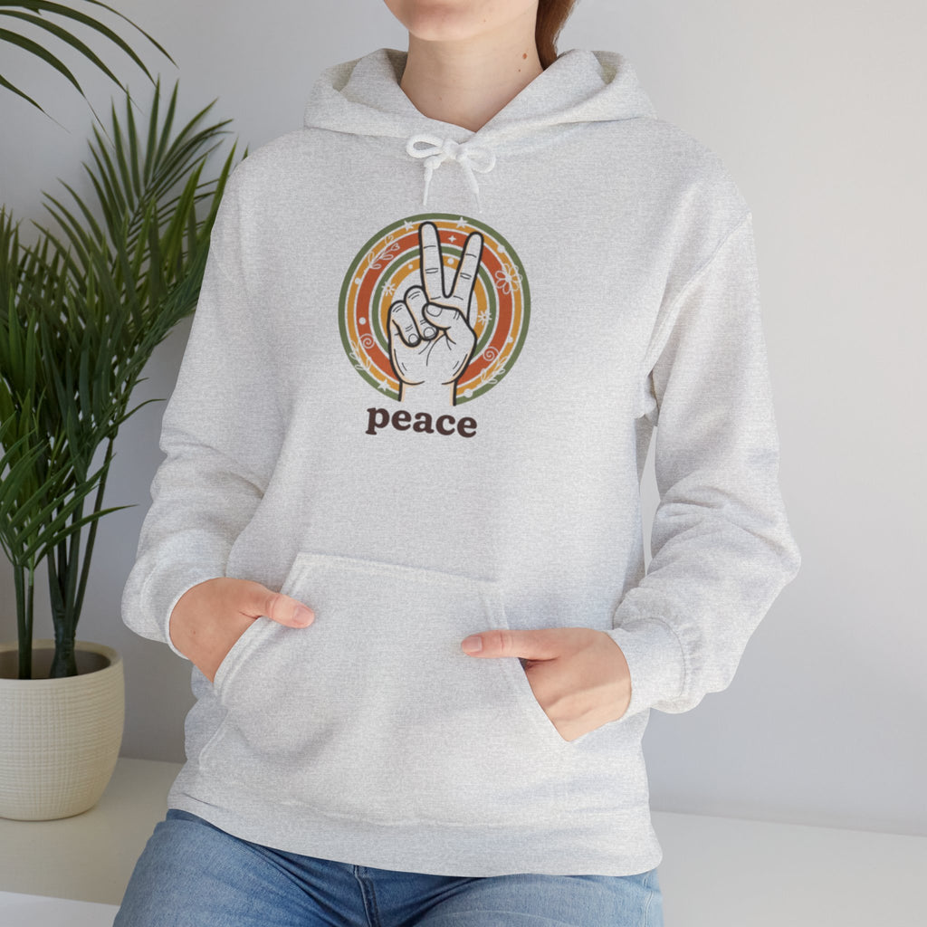 Peace Sign Hoodie — Retro Vibe Peace Hand Graphic Sweatshirt