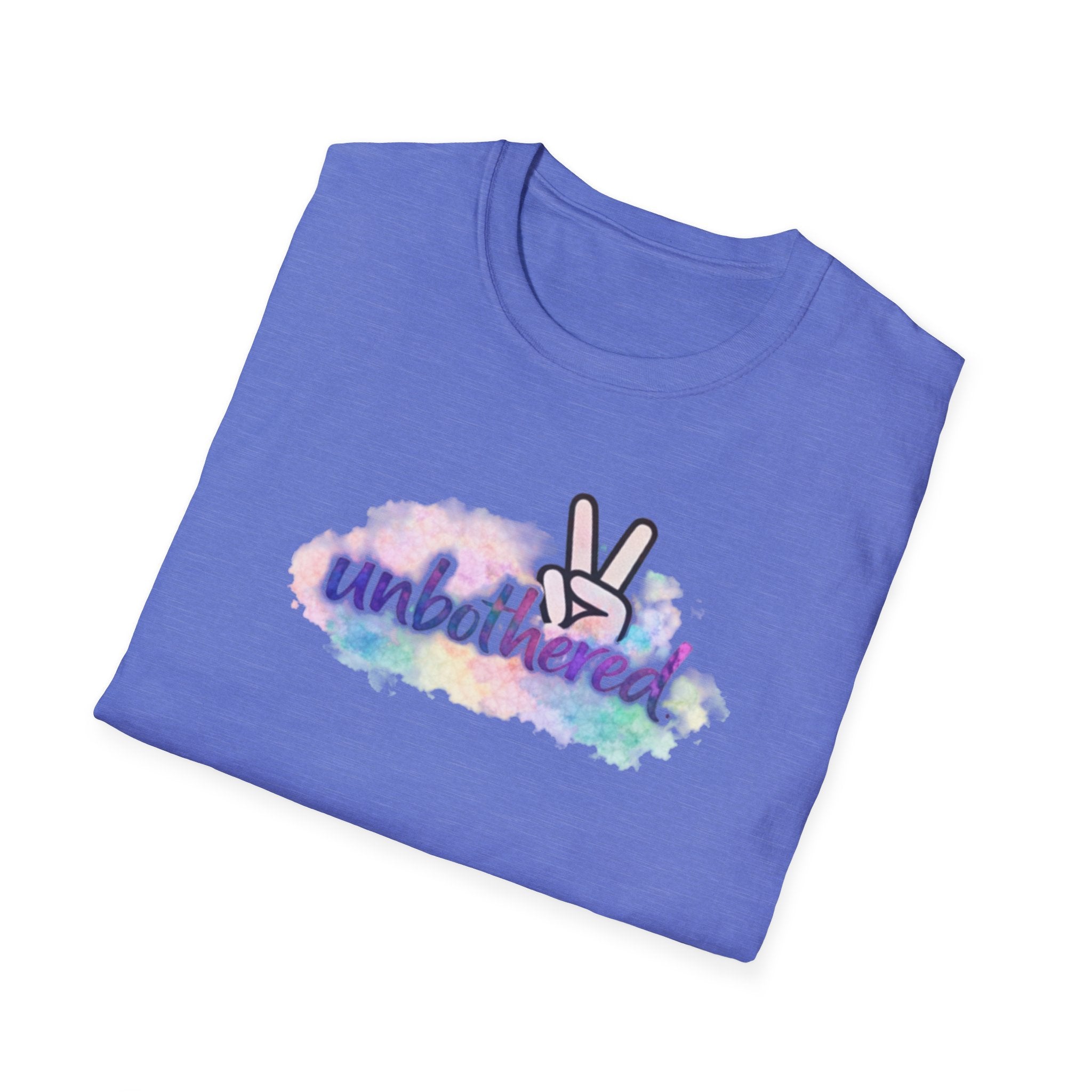 Unbothered Peace Sign T‑Shirt — Colorful Watercolor Graphic Tee