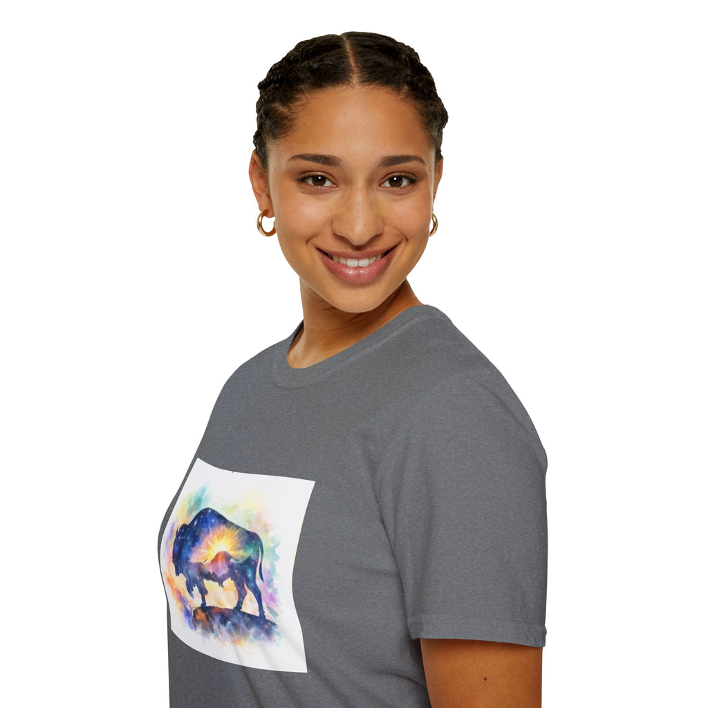 Colorful Watercolor Bison T-Shirt