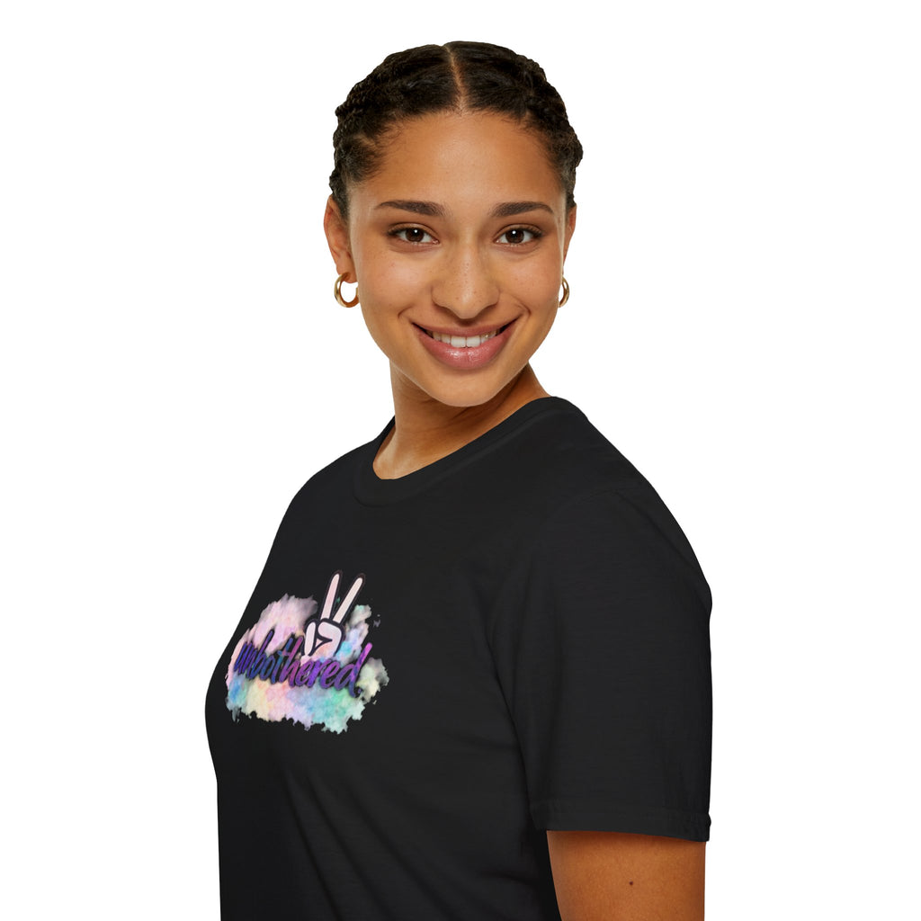 Unbothered Peace Sign T‑Shirt — Colorful Watercolor Graphic Tee