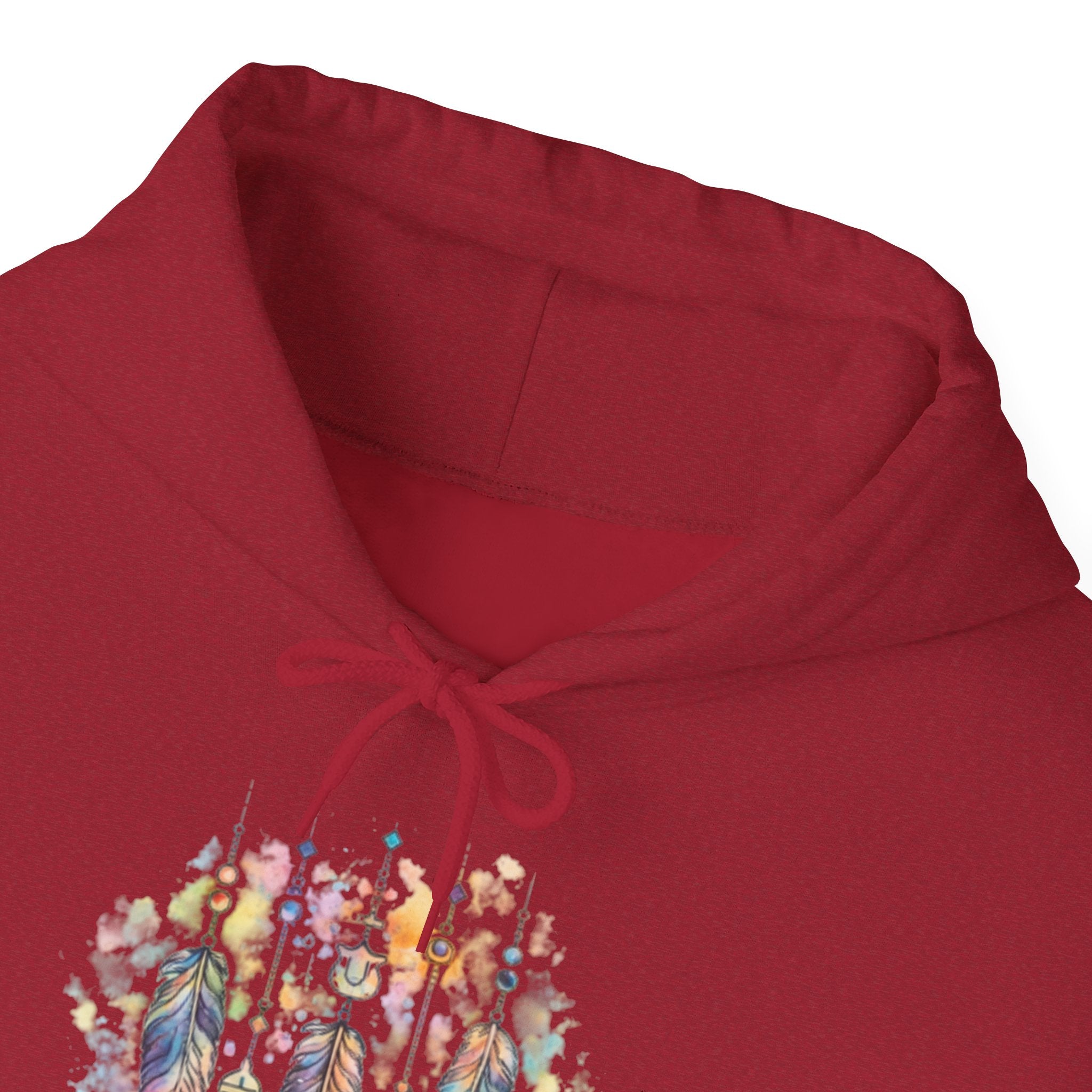 Boho Feather Dreamcatcher Hoodie — Watercolor Tribal Feathers Pullover