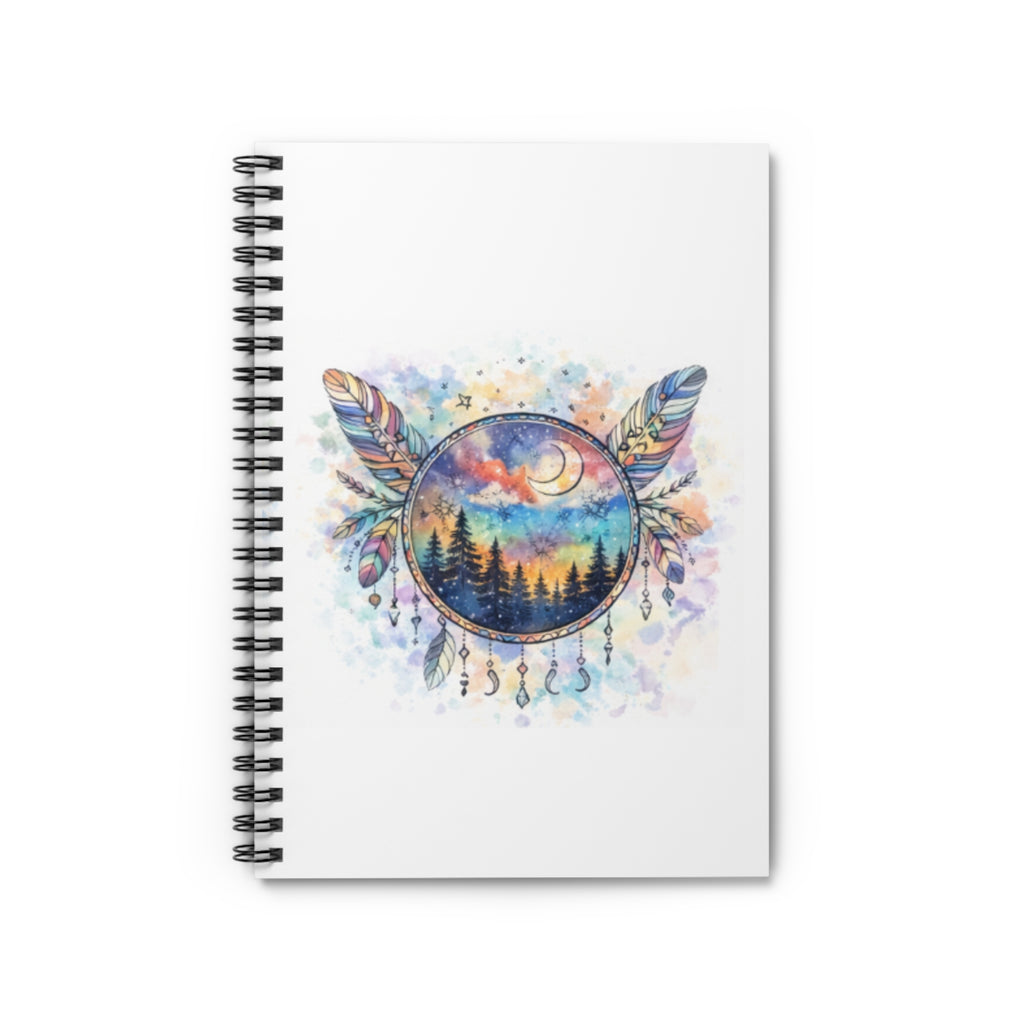 Watercolor Dreamcatcher Forest Spiral Notebook