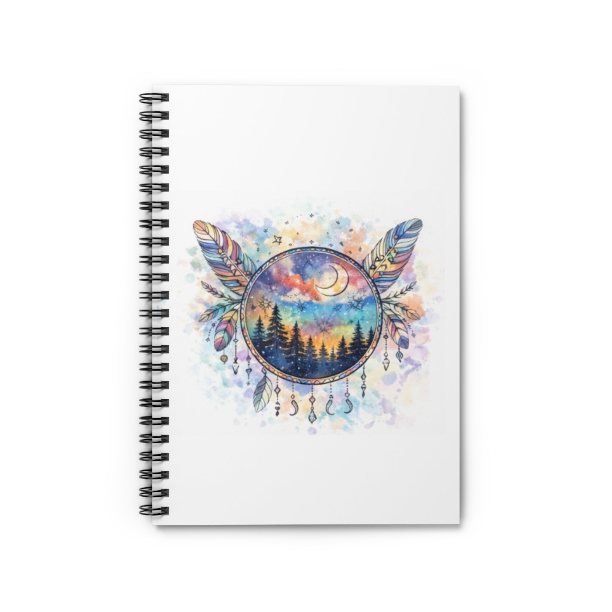 Watercolor Dreamcatcher Forest Spiral Notebook