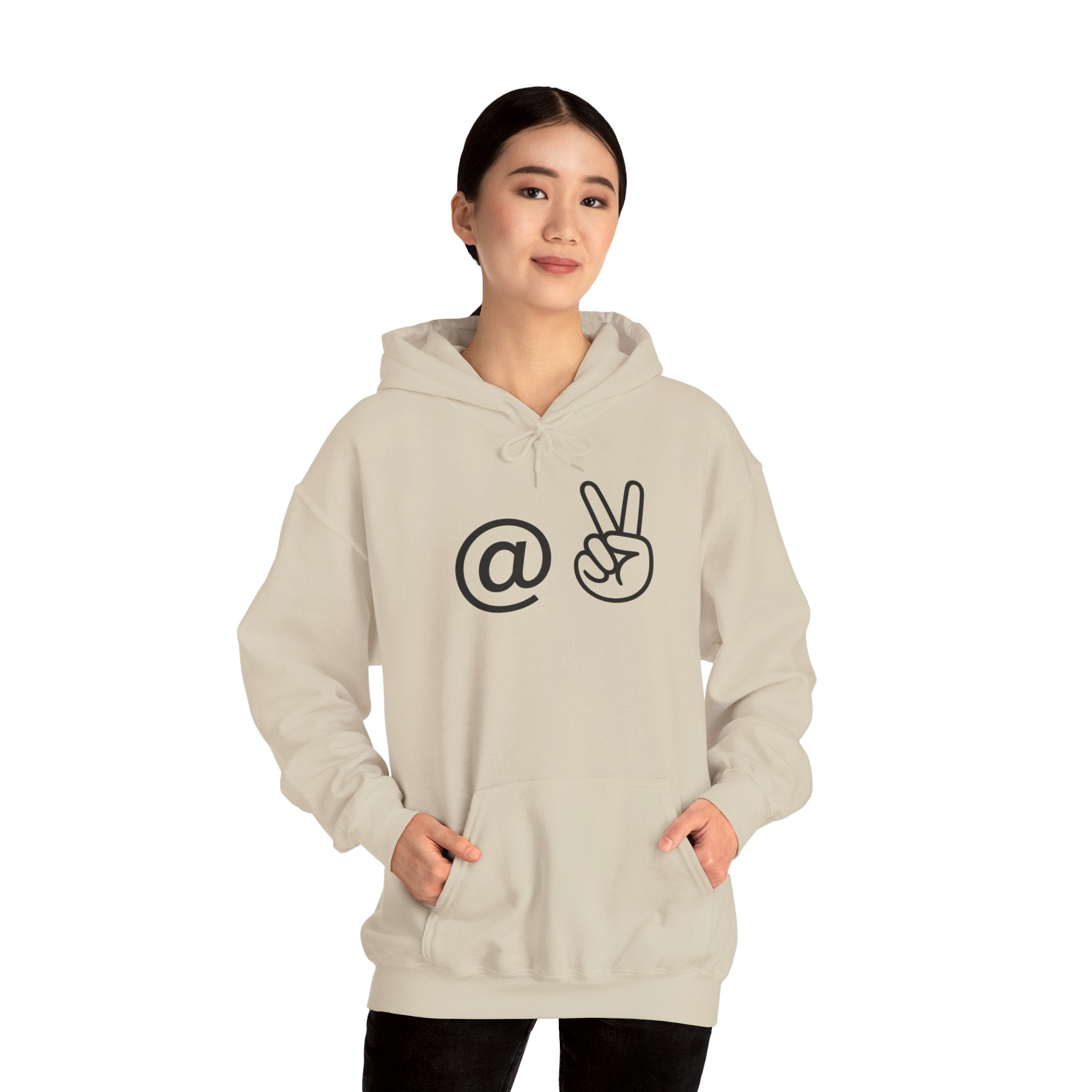At Peace Minimal Hand Graphic Hoodie — Peaceful Vibes Unisex Hoodie