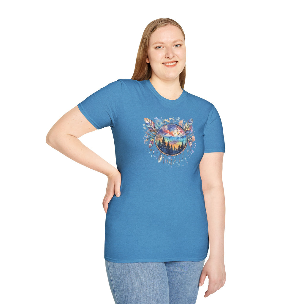 Watercolor Dreamcatcher Sunset T-Shirt — Boho Spiritual Tee