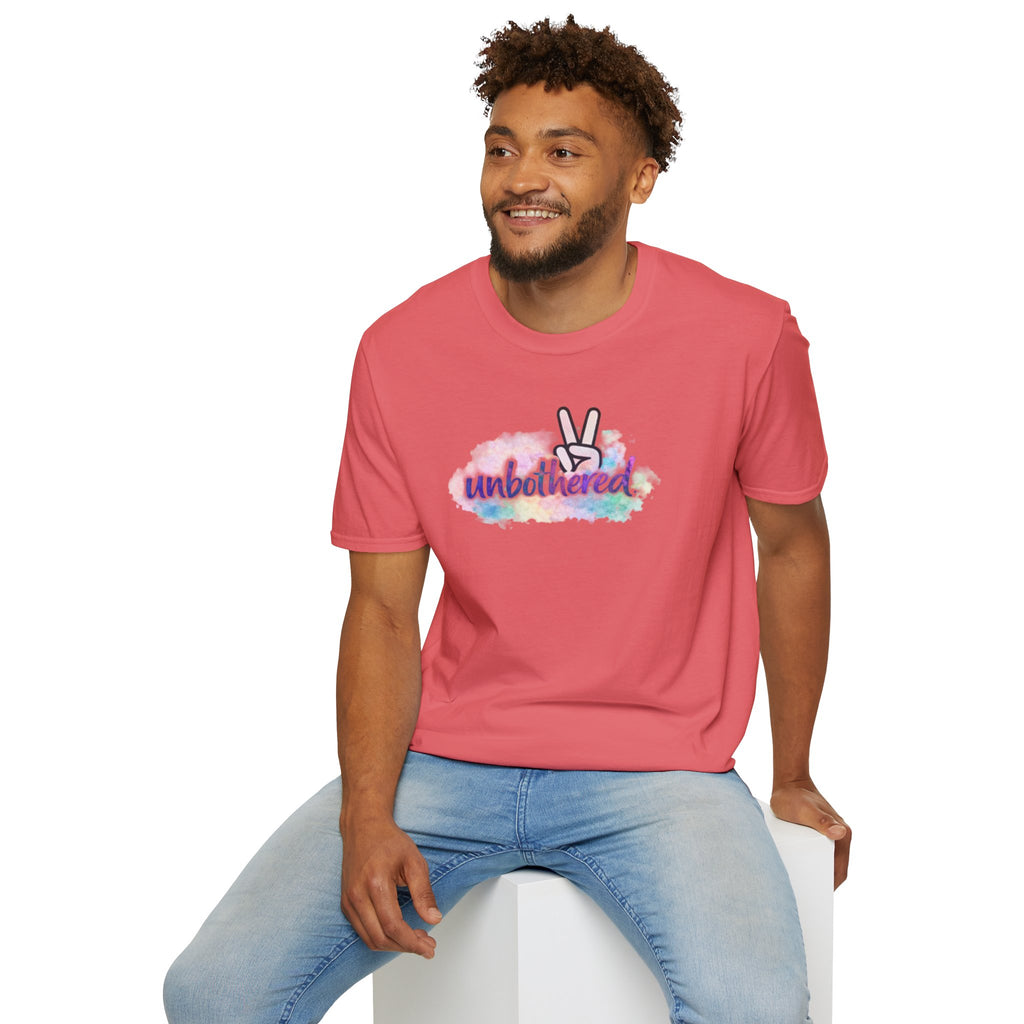 Unbothered Peace Sign T‑Shirt — Colorful Watercolor Graphic Tee