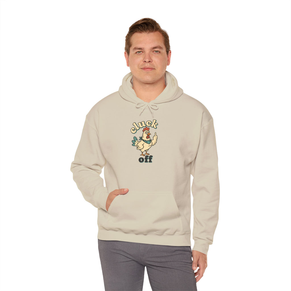 'Cluck Off' Chicken Hoodie – Funny Retro Farm Animal Pullover