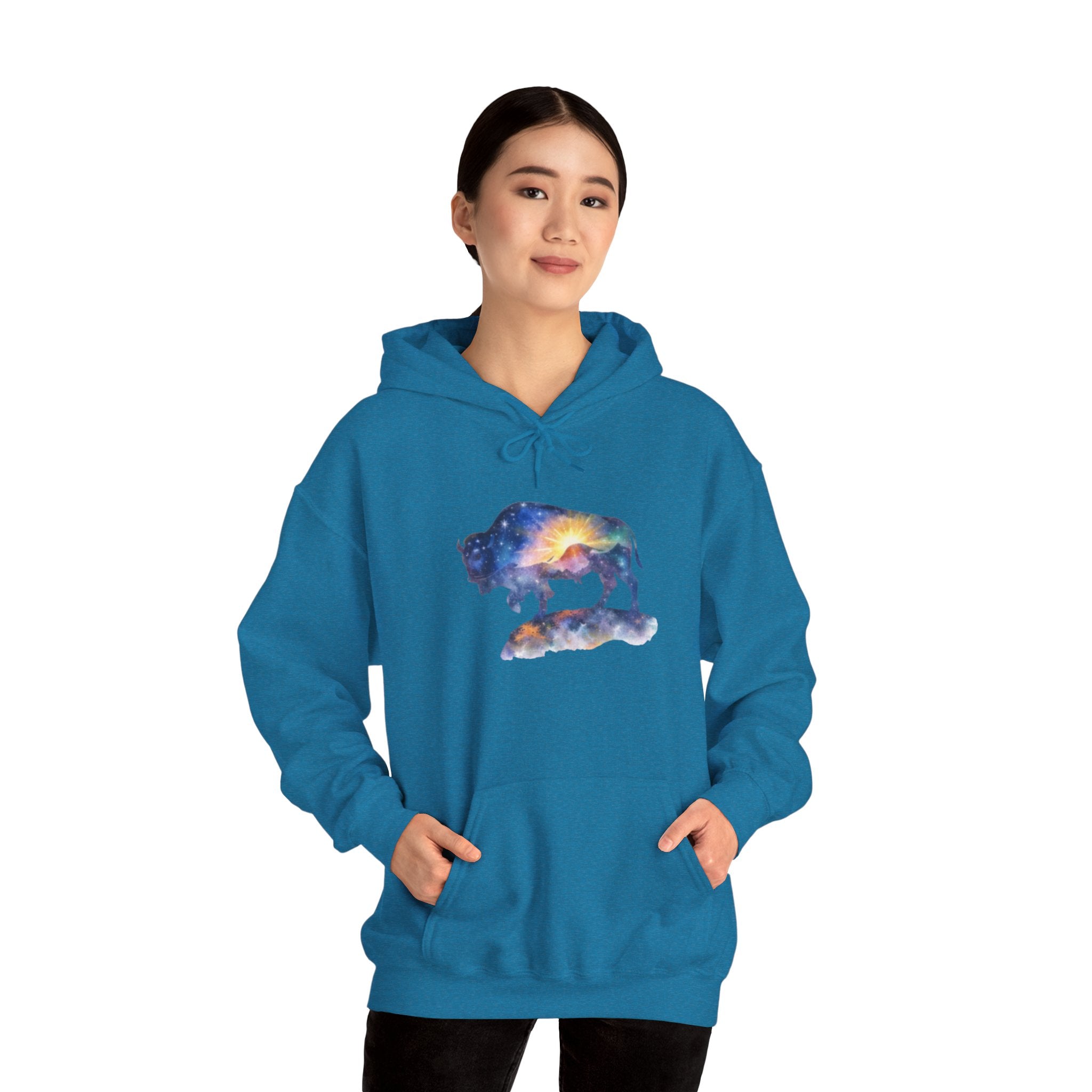 Colorful Bison Graphic Pullover