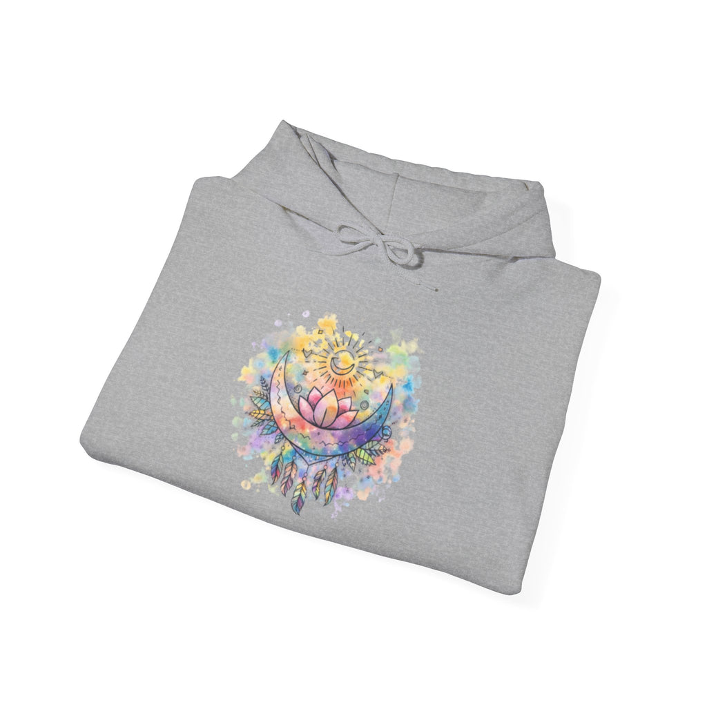 Lotus Watercolor Hoodie – Boho Spiritual Yoga Sweatshirt