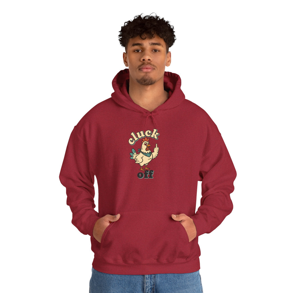 'Cluck Off' Chicken Hoodie – Funny Retro Farm Animal Pullover