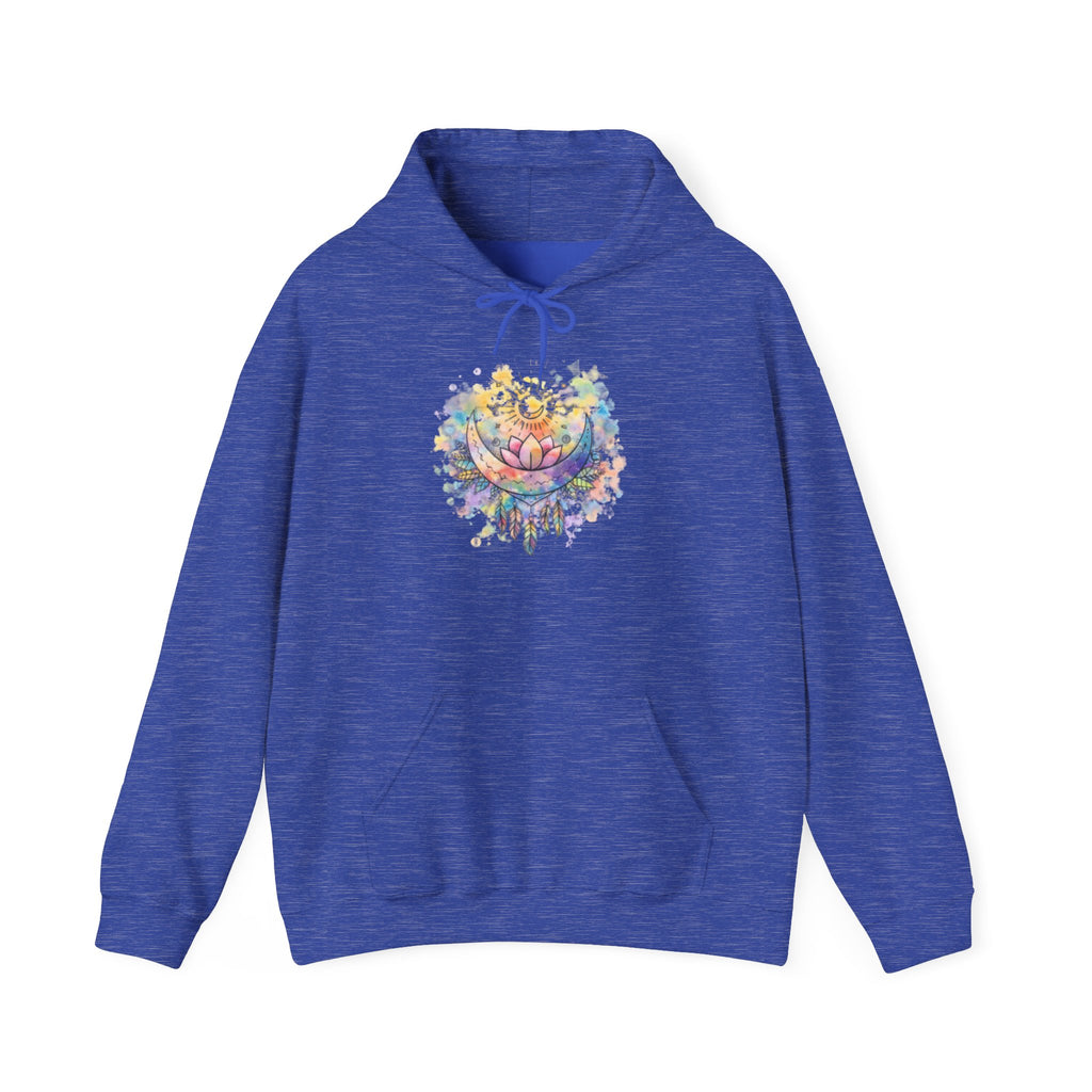 Lotus Watercolor Hoodie – Boho Spiritual Yoga Sweatshirt