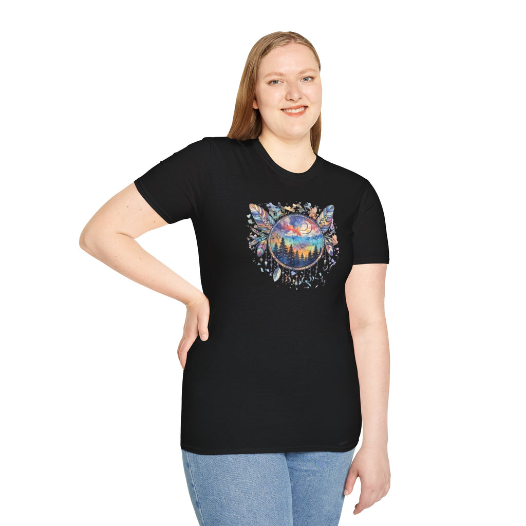 Watercolor Dreamcatcher Sunset T-Shirt — Boho Spiritual Tee