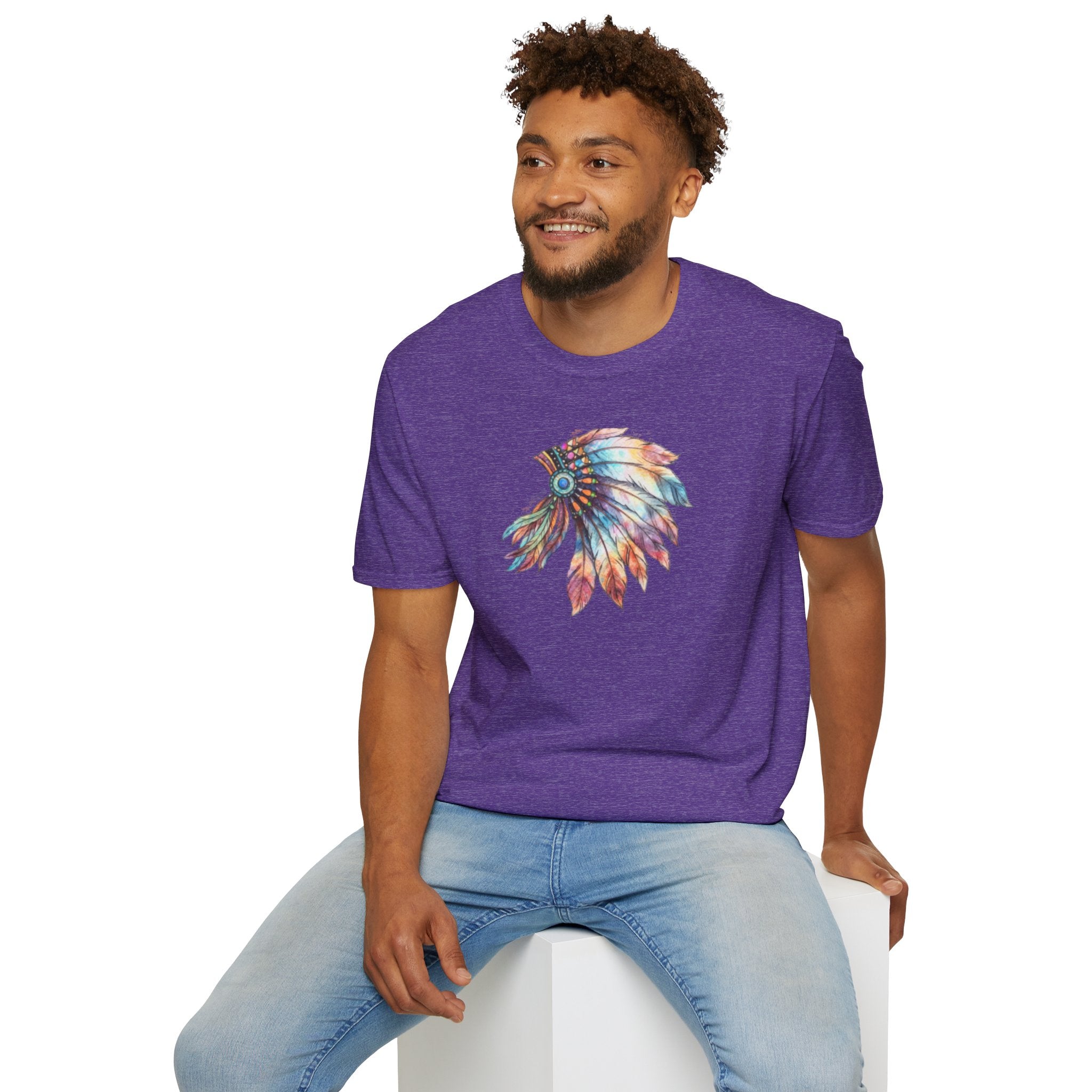 Native American Watercolor Headdress T-Shirt