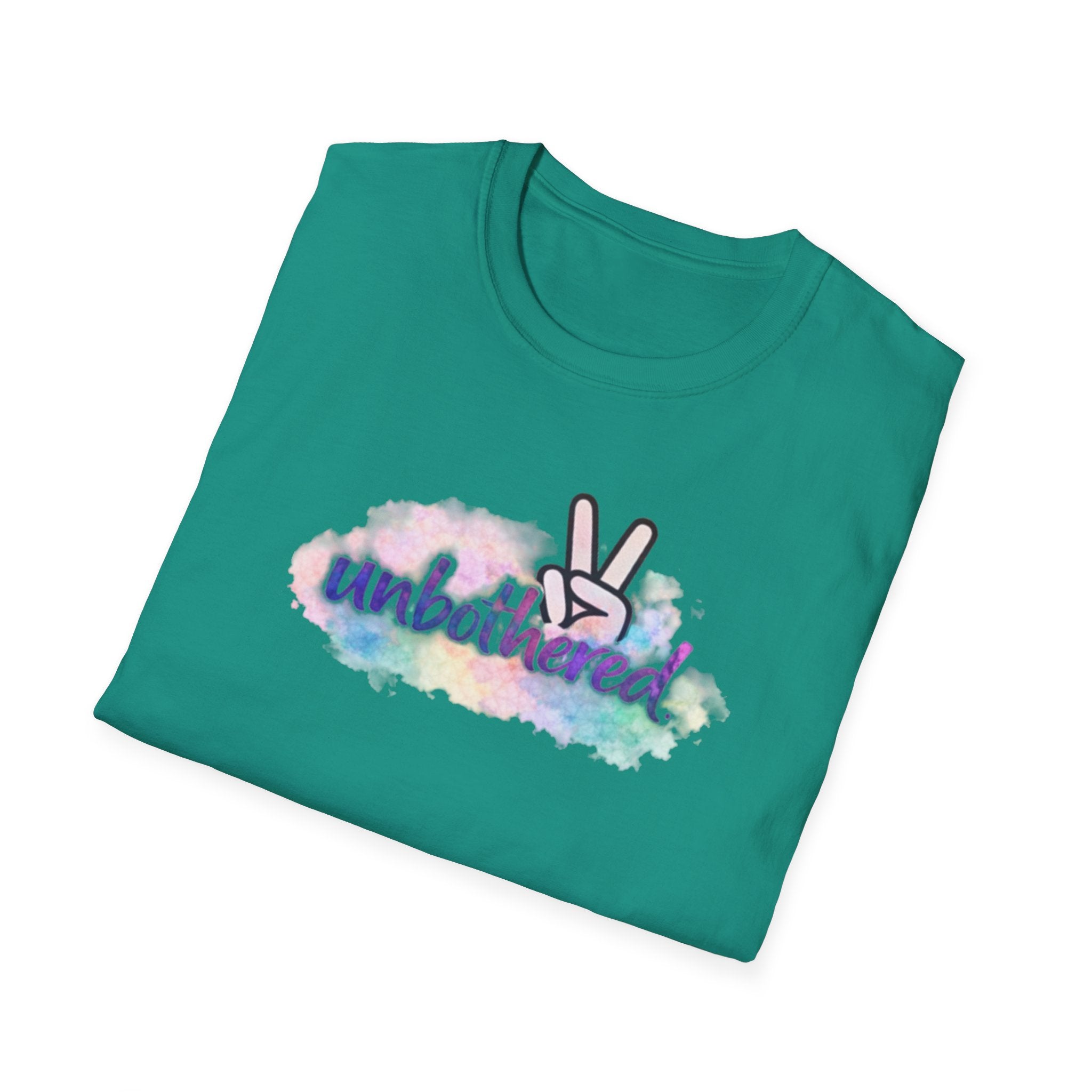 Unbothered Peace Sign T‑Shirt — Colorful Watercolor Graphic Tee