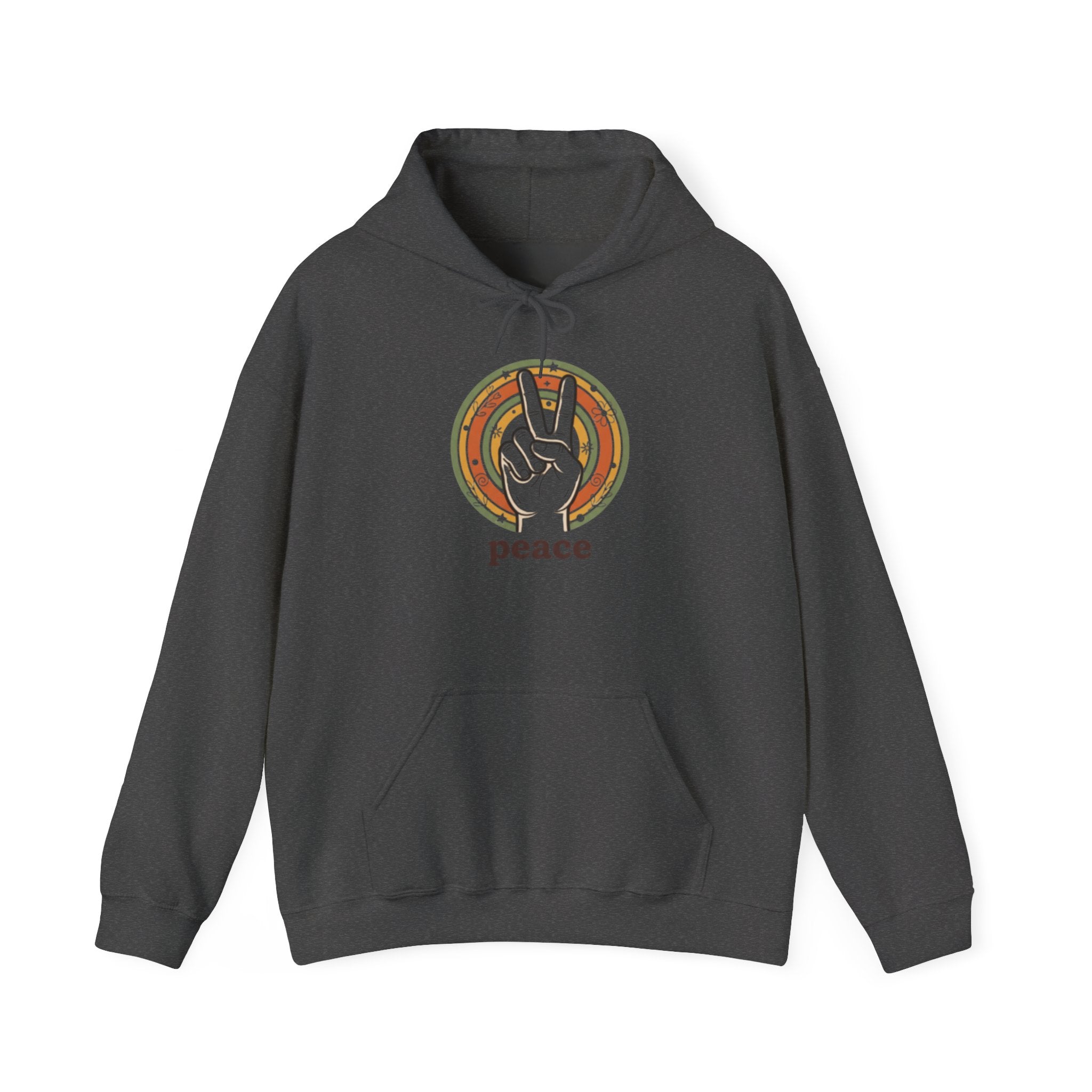 Peace Sign Hoodie — Retro Vibe Peace Hand Graphic Sweatshirt