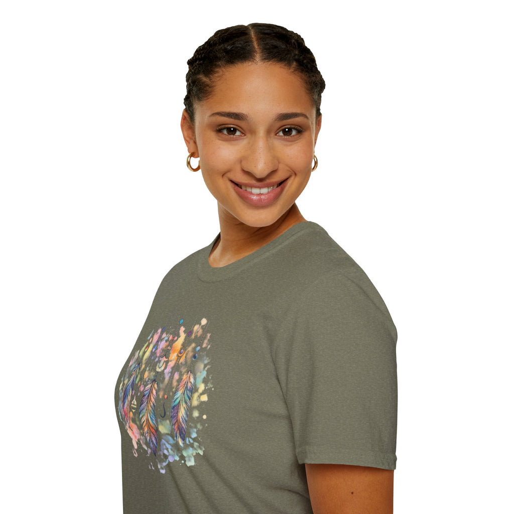 Watercolor Dreamcatcher T-Shirt — Boho Feather Graphic Tee