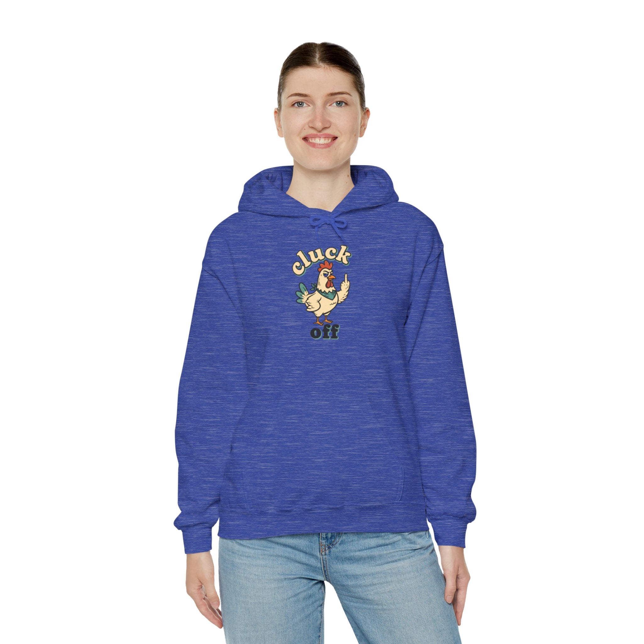 'Cluck Off' Chicken Hoodie – Funny Retro Farm Animal Pullover