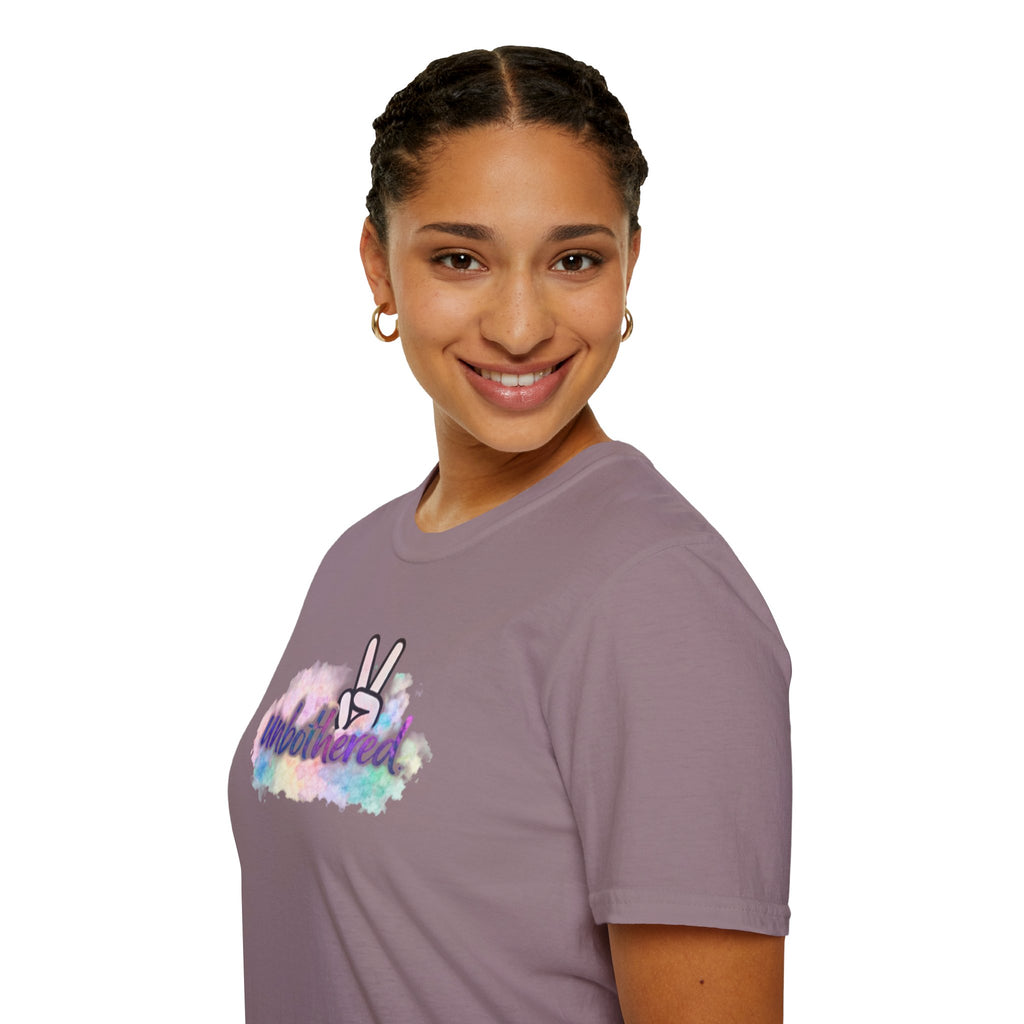 Unbothered Peace Sign T‑Shirt — Colorful Watercolor Graphic Tee