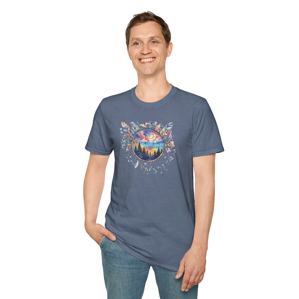 Watercolor Dreamcatcher Sunset T-Shirt — Boho Spiritual Tee
