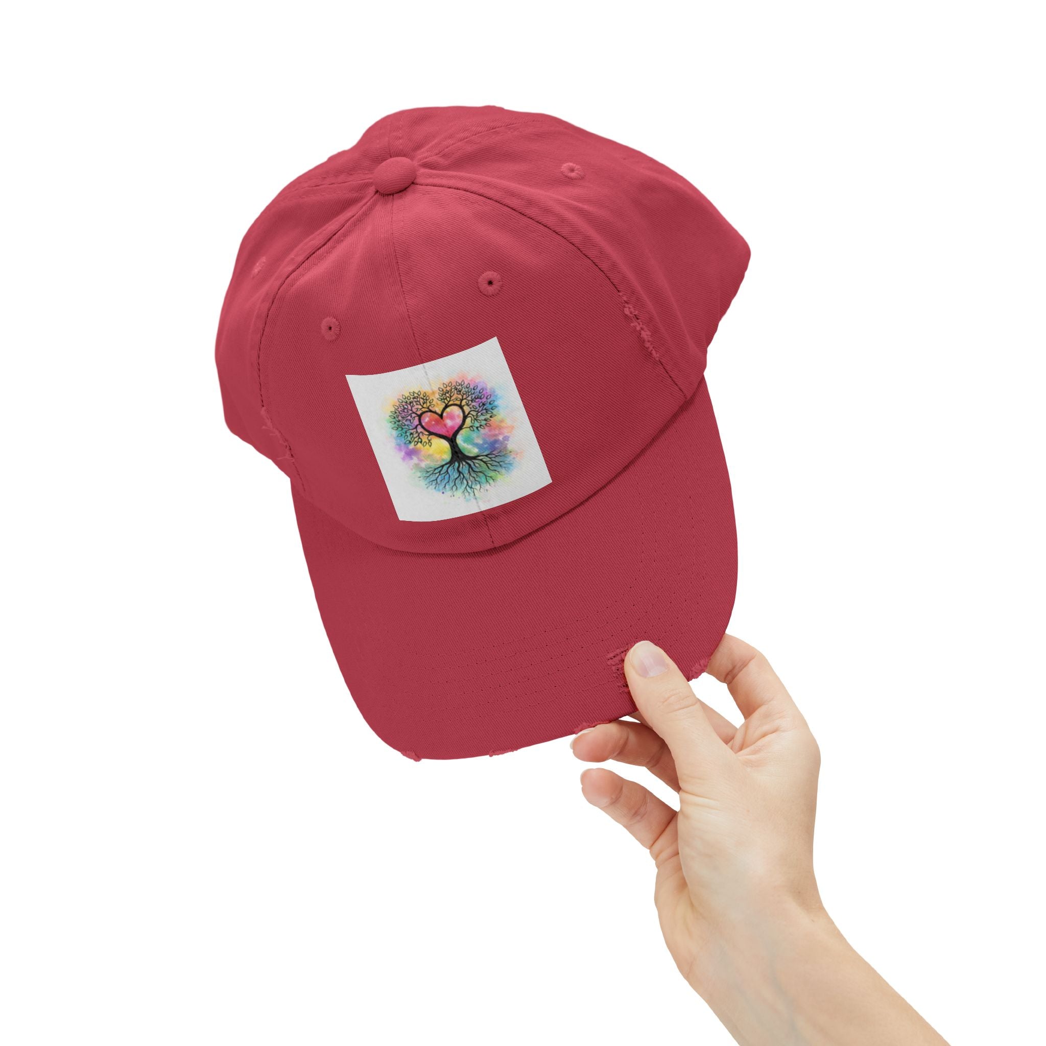 Water color Tree of Life Distressed Hat