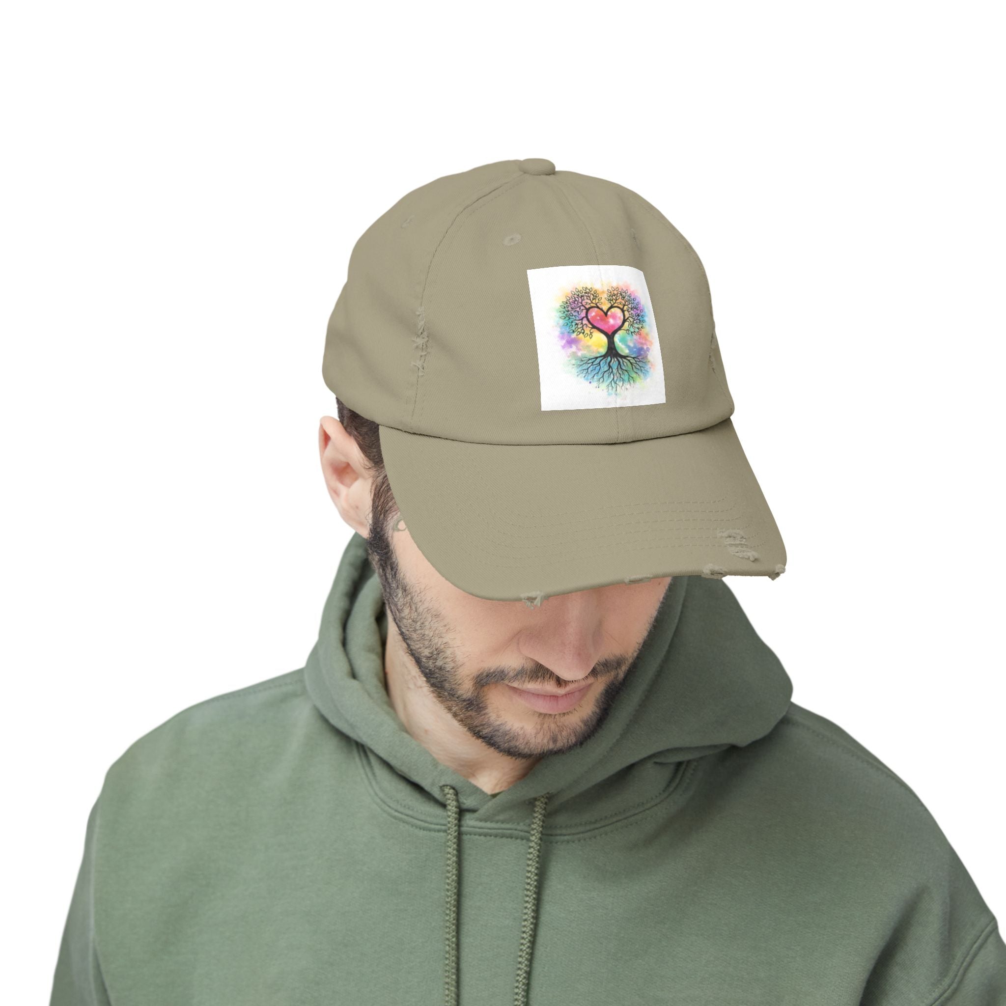 Water color Tree of Life Distressed Hat