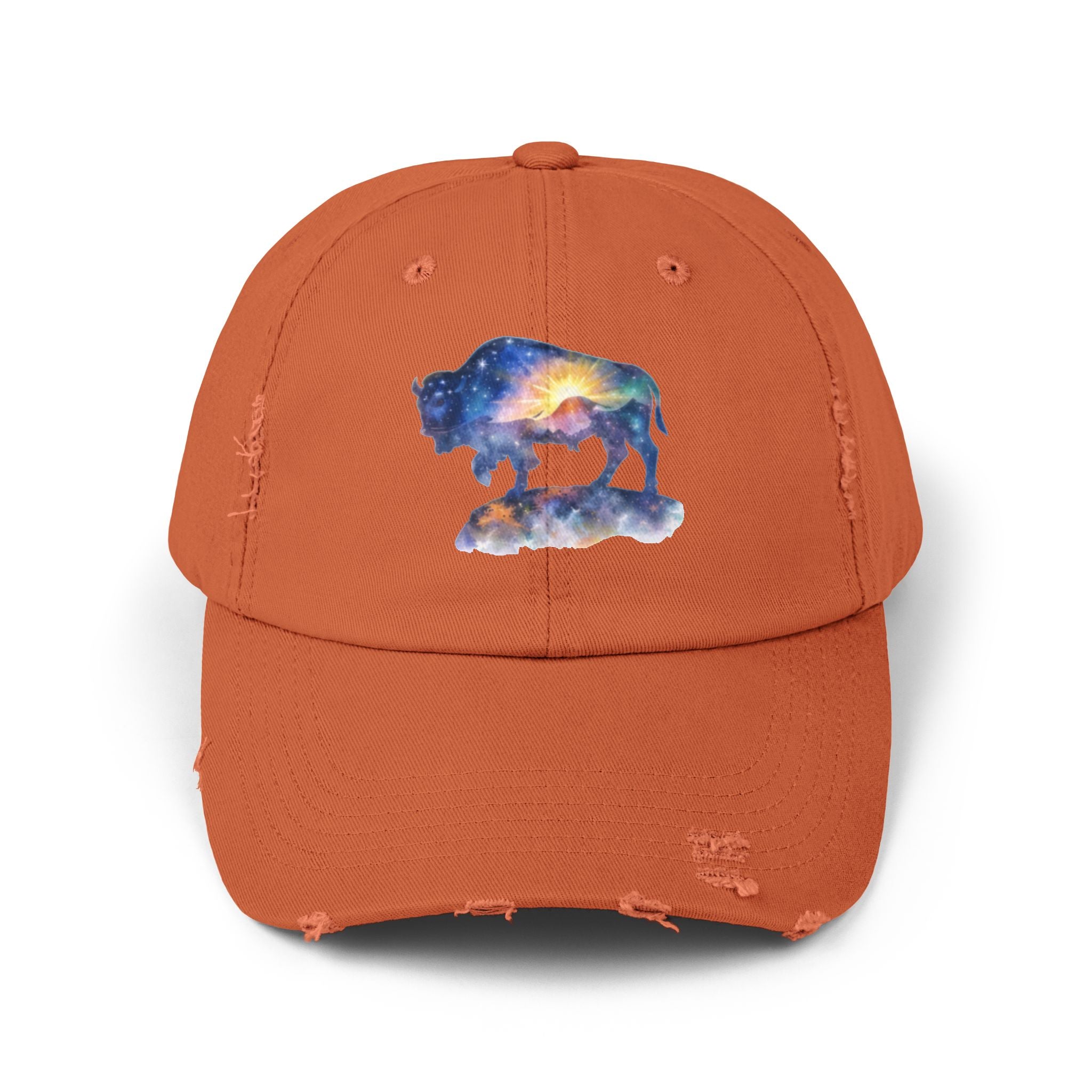 Distressed Bison Hat — Galaxy Sky Bison Cap