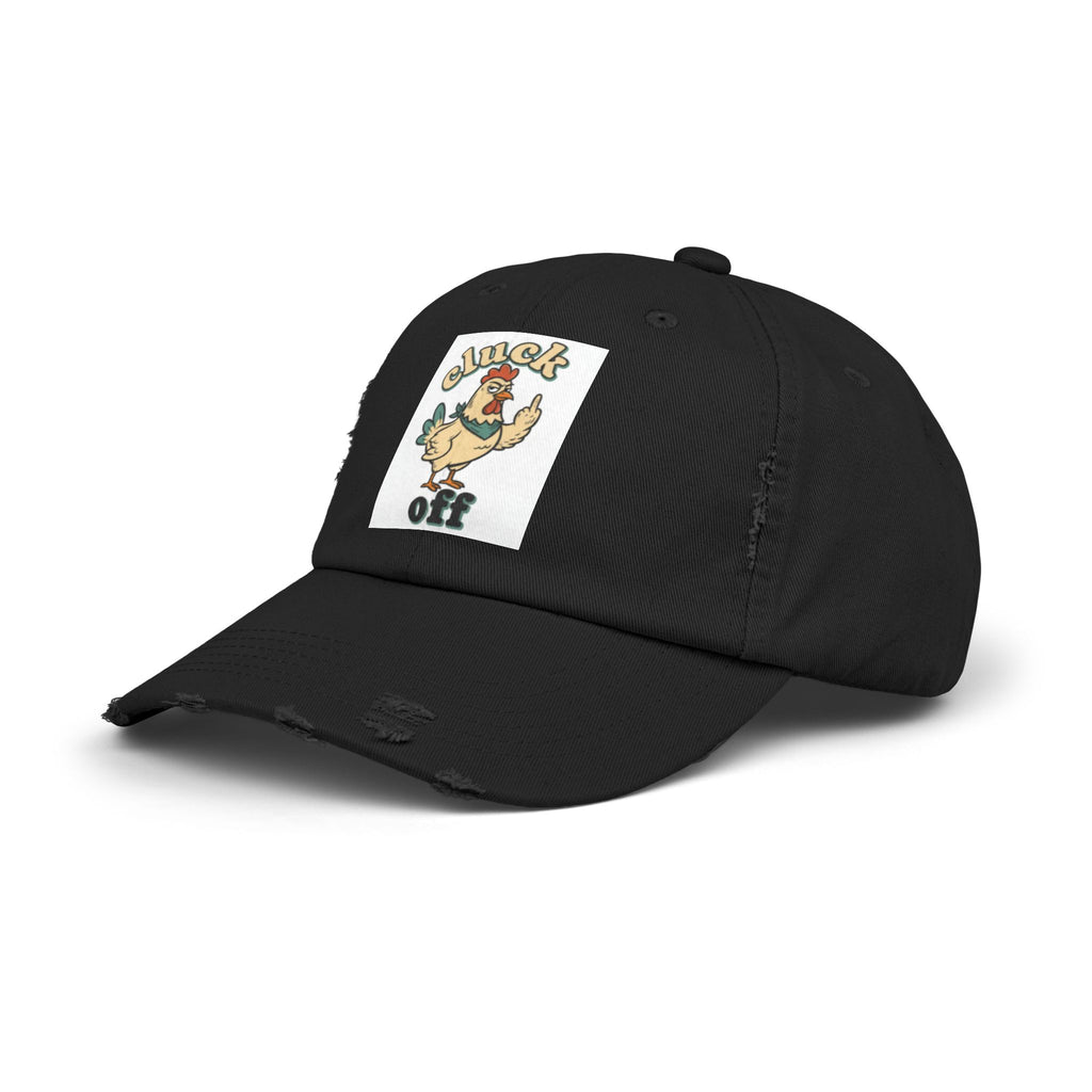 Cluck Off' Retro Rooster Distressed Hat