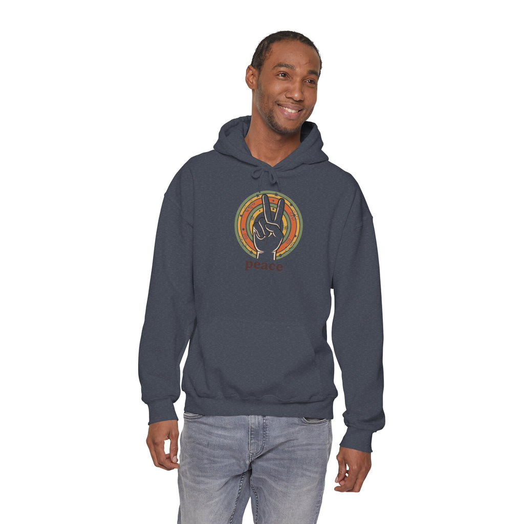 Peace Sign Hoodie — Retro Vibe Peace Hand Graphic Sweatshirt