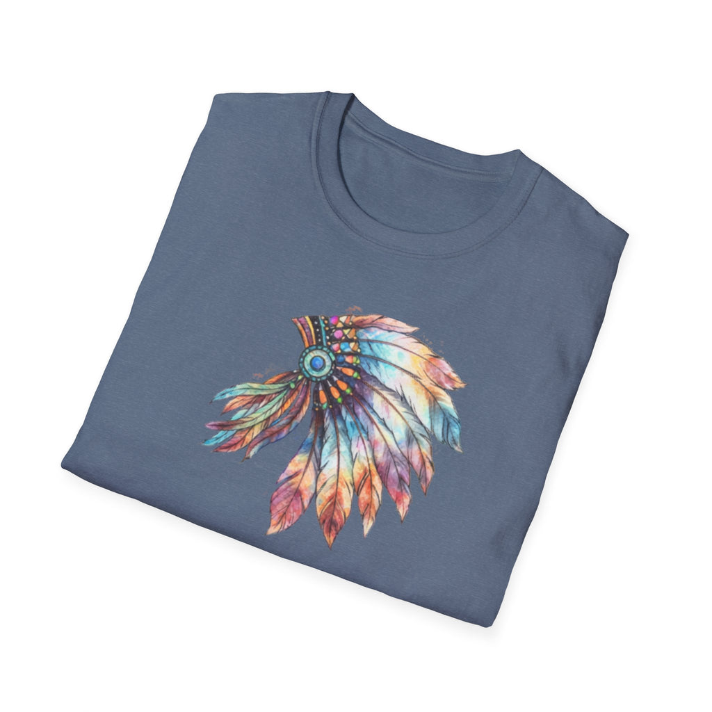 Native American Watercolor Headdress T-Shirt