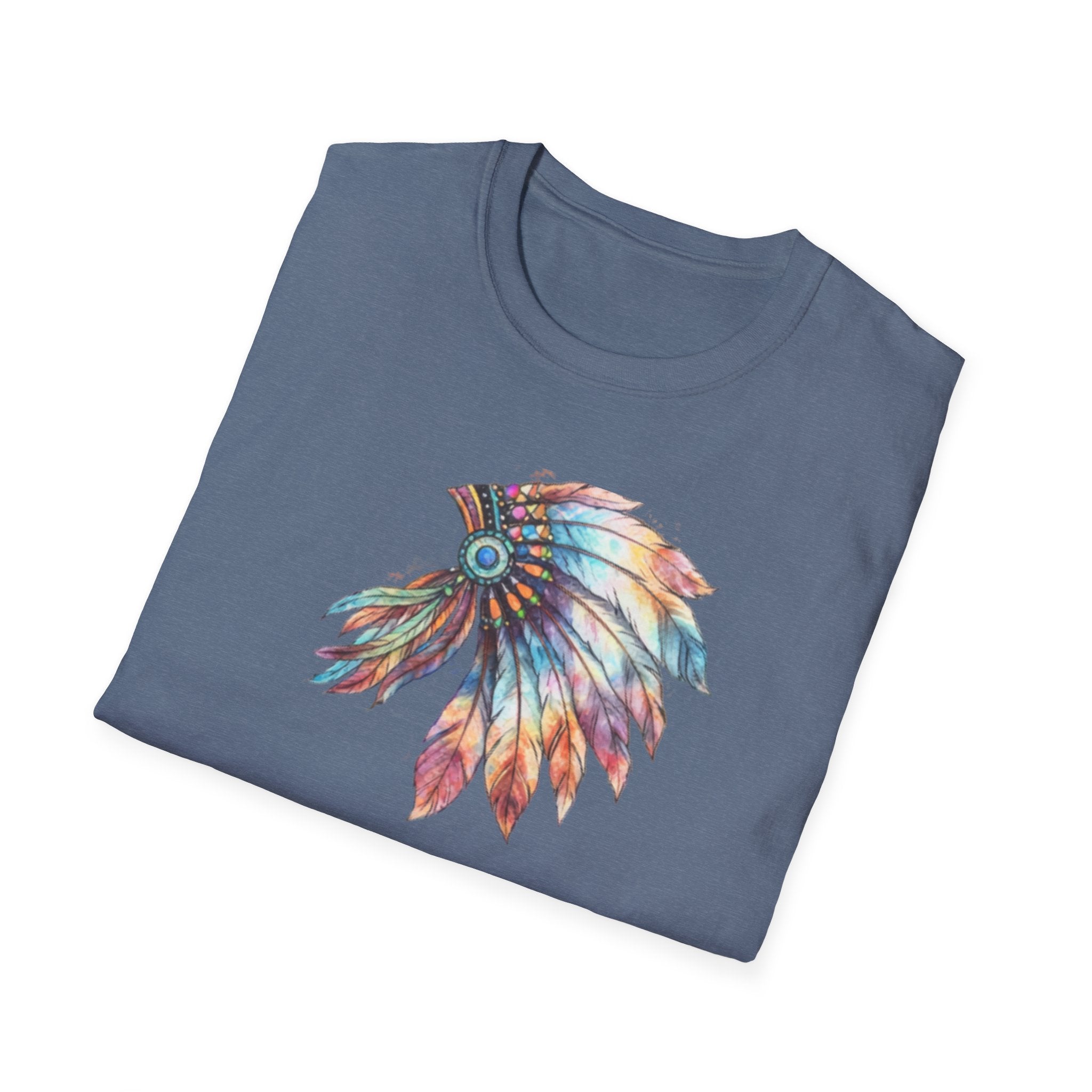 Native American Watercolor Headdress T-Shirt