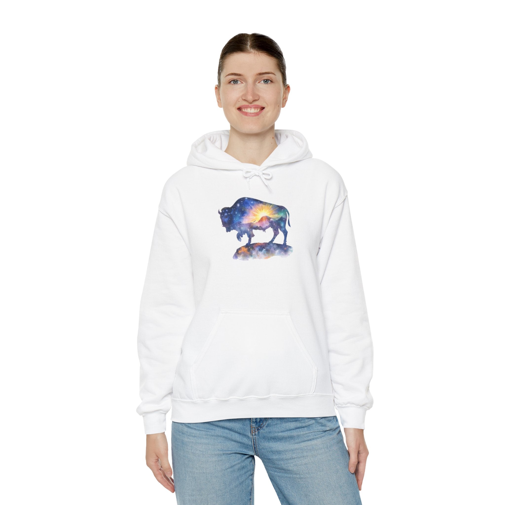 Colorful Bison Graphic Pullover