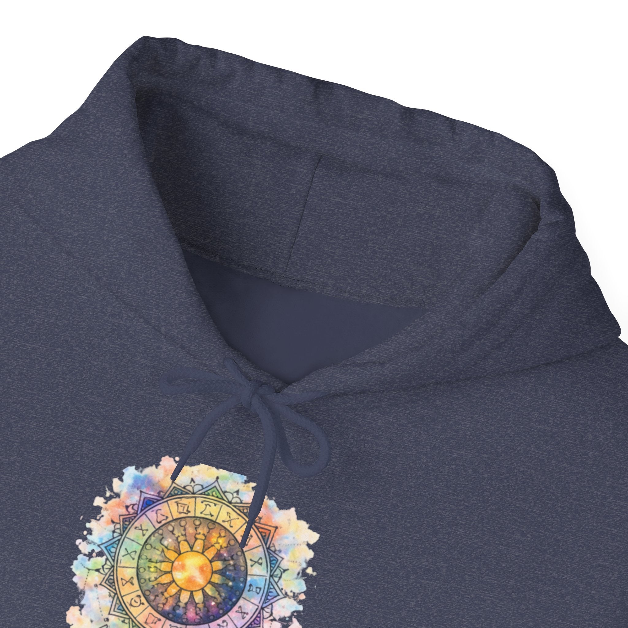 Astrology Compass Hoodie — Boho Tie-Dye Mandala Graphic