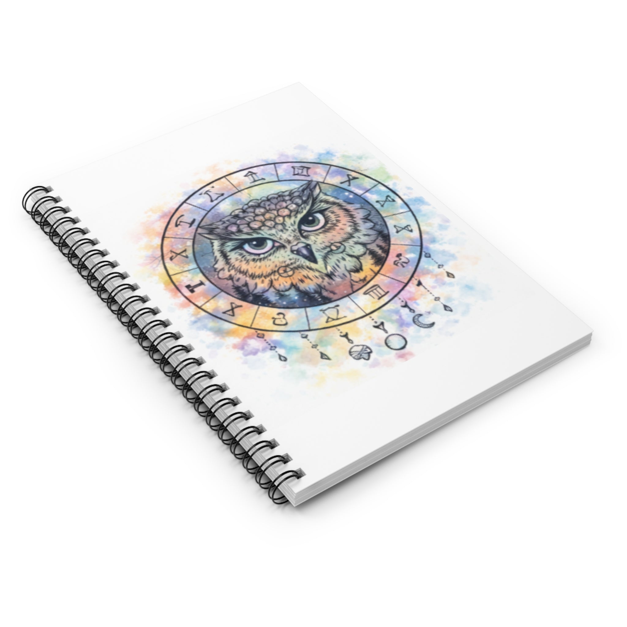 Owl Zodiac Dreamcatcher Spiral Notebook — Ruled Journal for Astrology Lovers